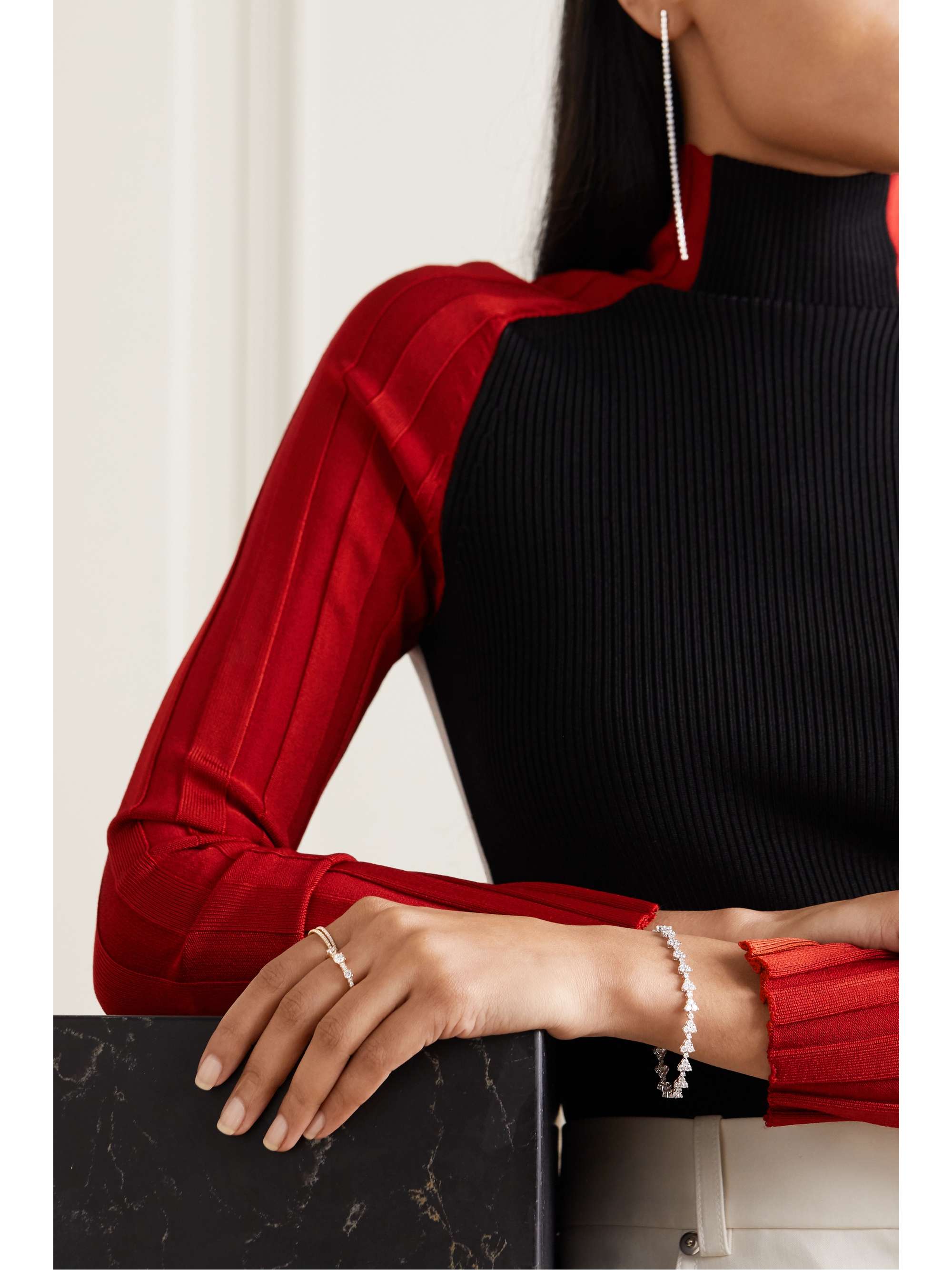 ANITA KO Triangle Eternity 18-karat white gold diamond bracelet