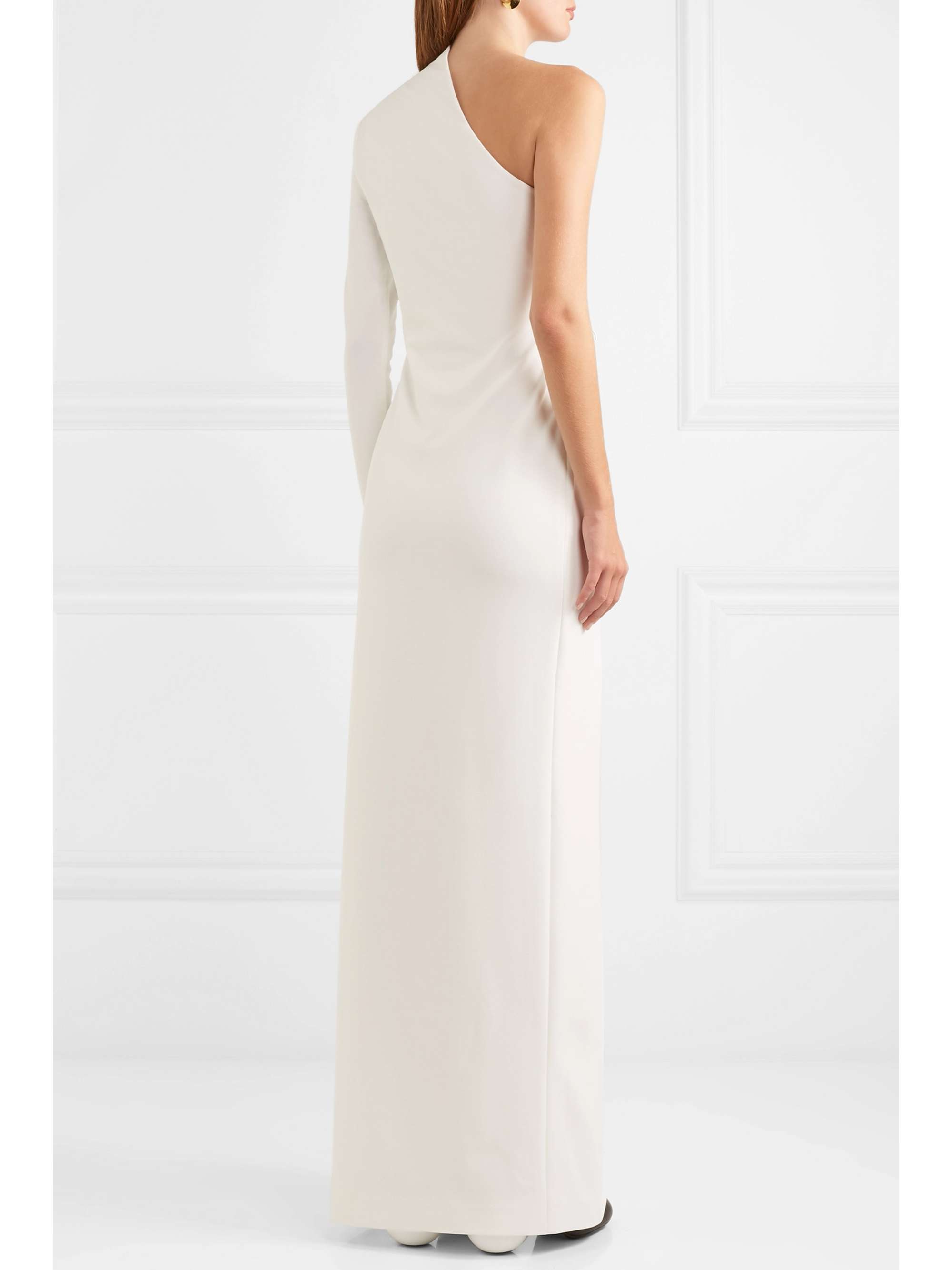 SOLACE LONDON Nadia one-shoulder stretch-crepe gown