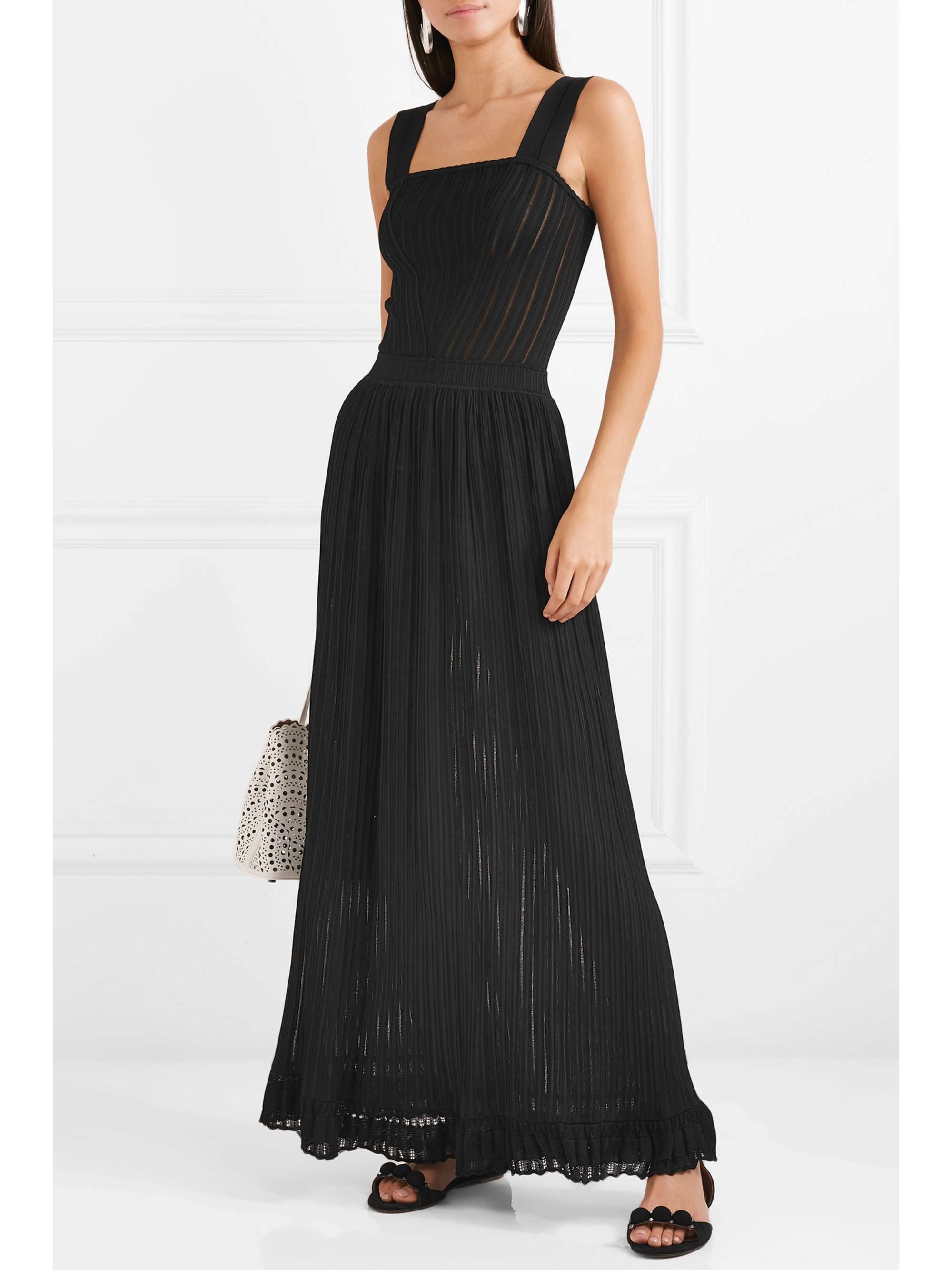 ALAÏA Ribbed stretch-knit maxi dress | NET-A-PORTER