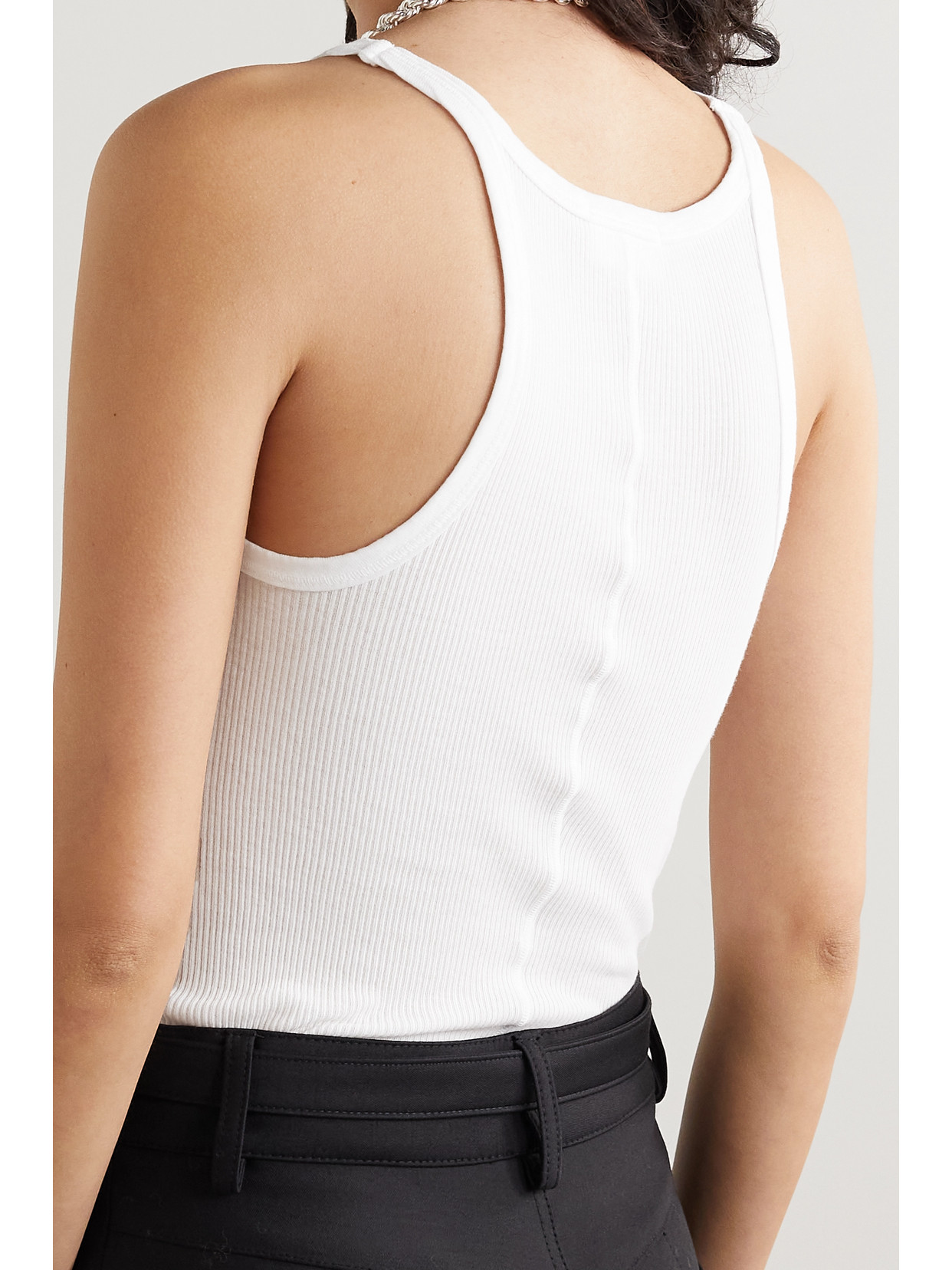 Shop Re/done Ribbed Cotton-jersey Tank In White