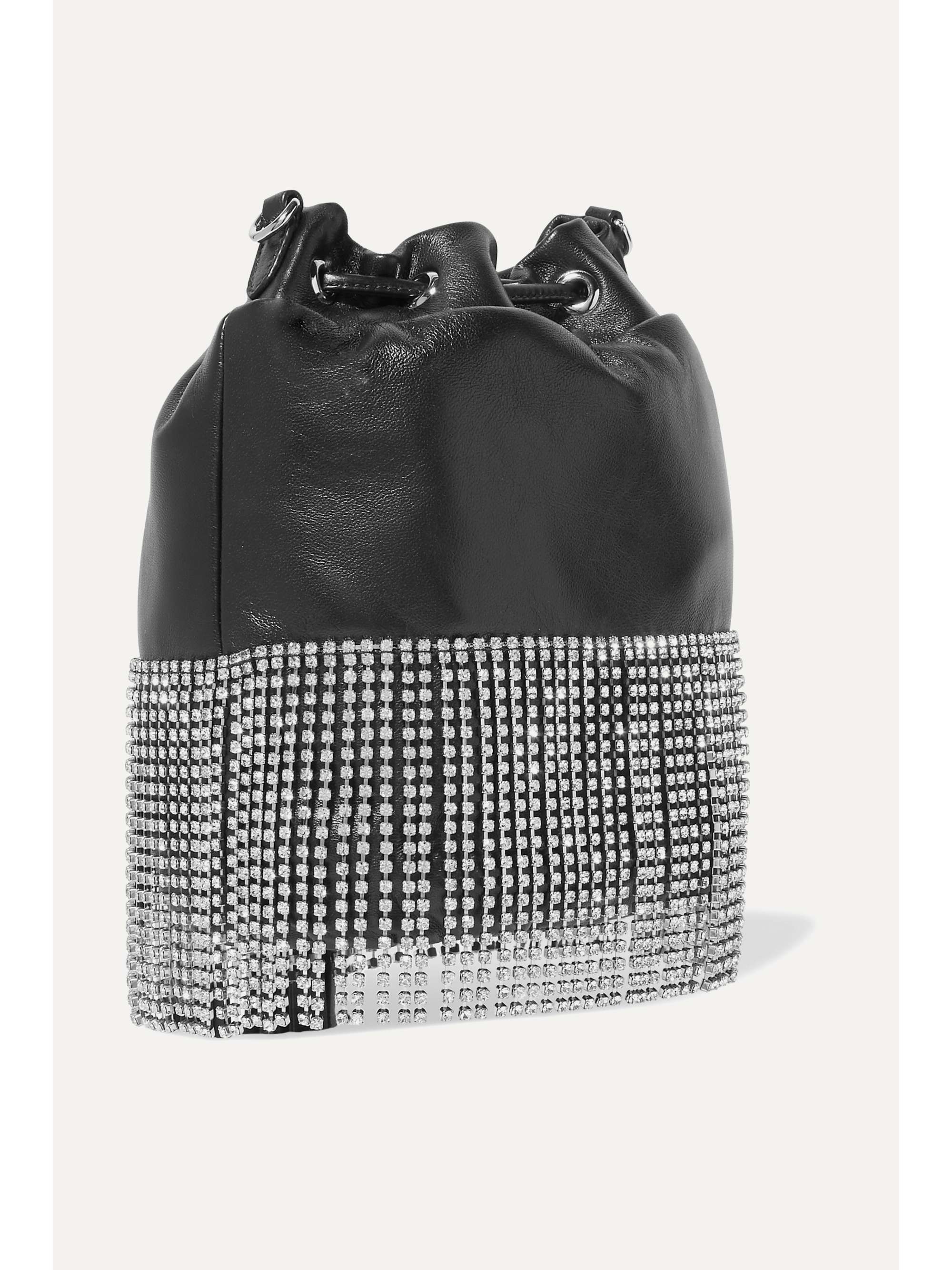 MIU MIU London Night crystal-embellished leather bucket bag
