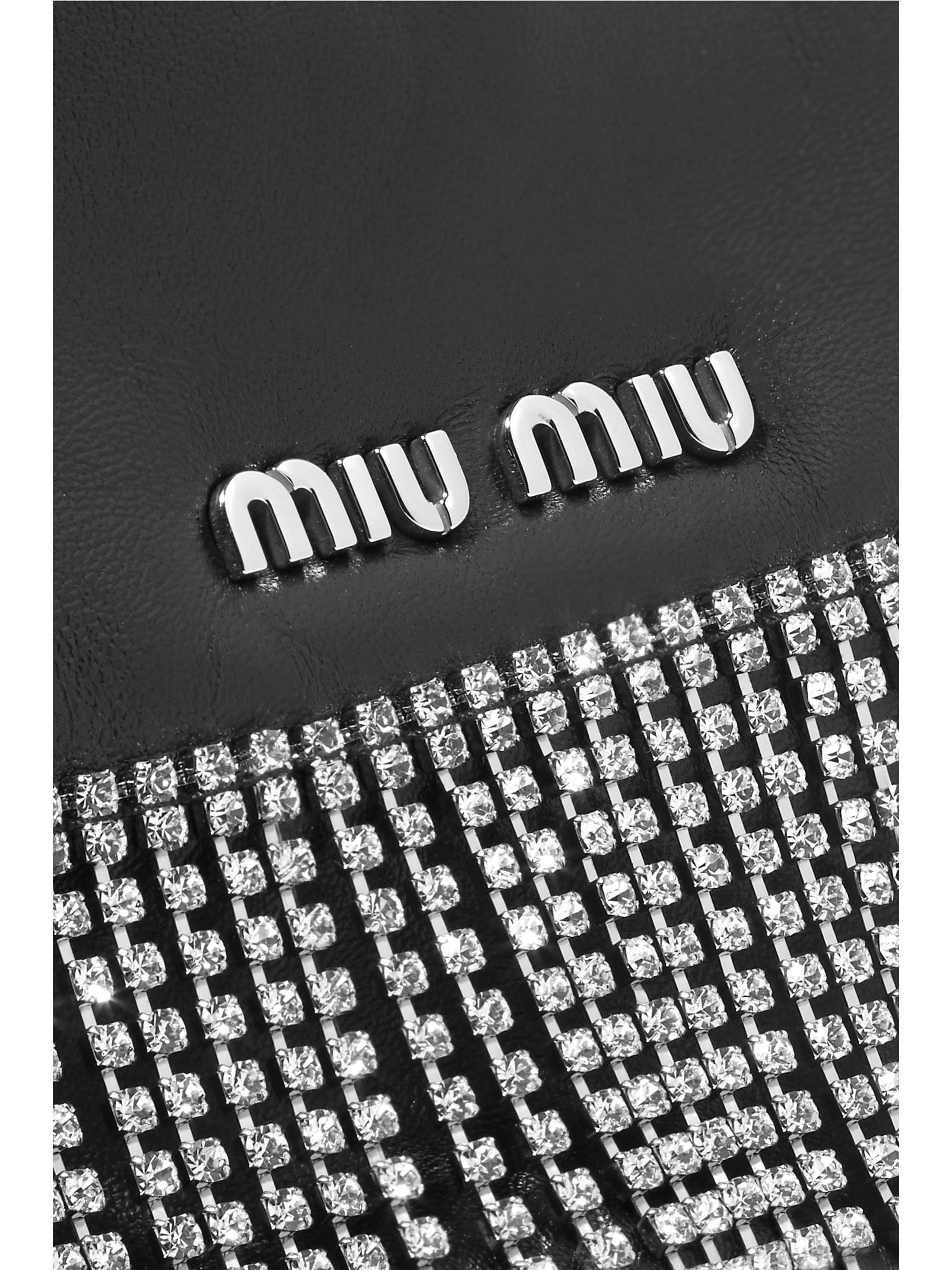 MIU MIU London Night crystal-embellished leather bucket bag