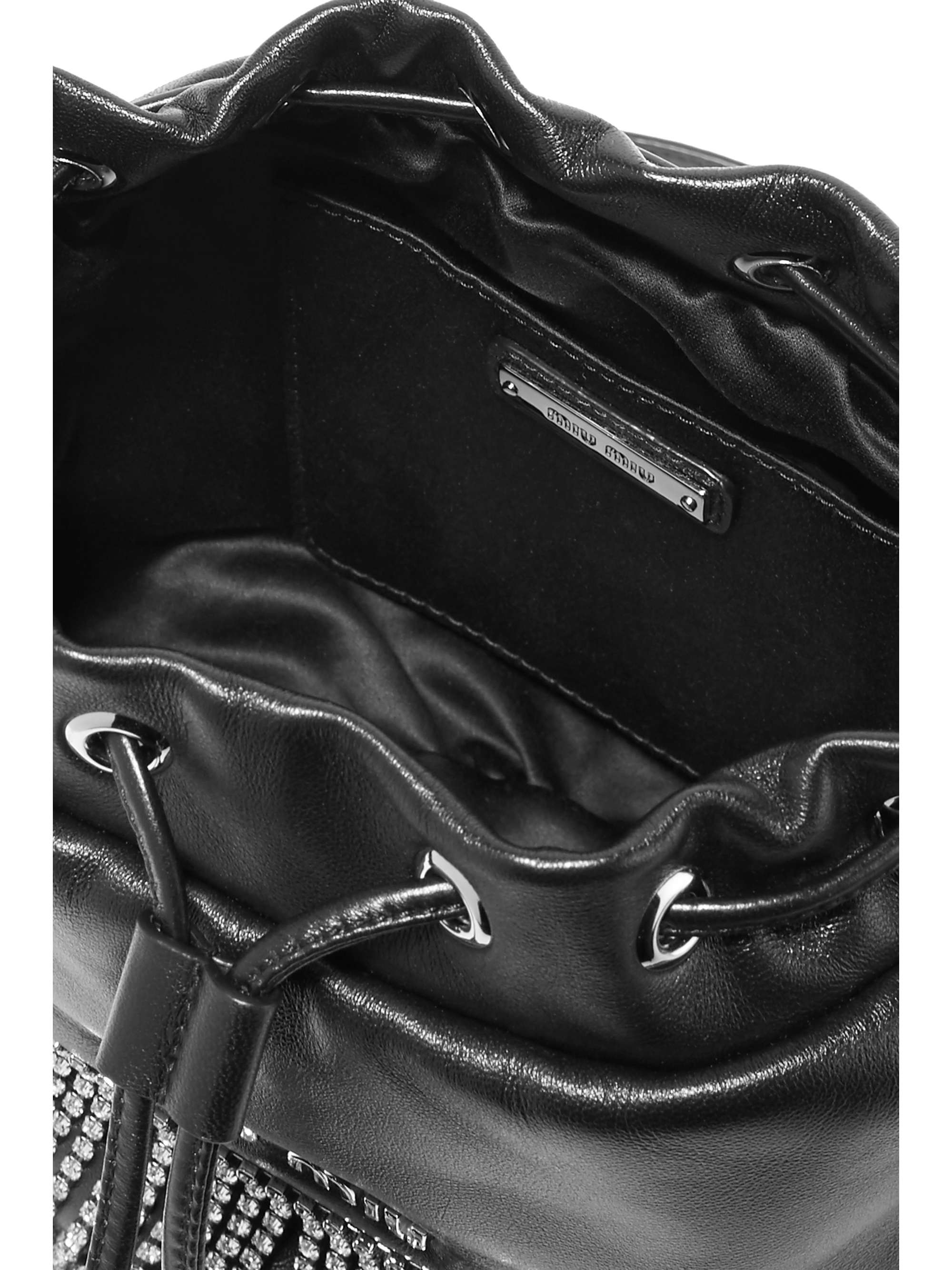 MIU MIU London Night crystal-embellished leather bucket bag