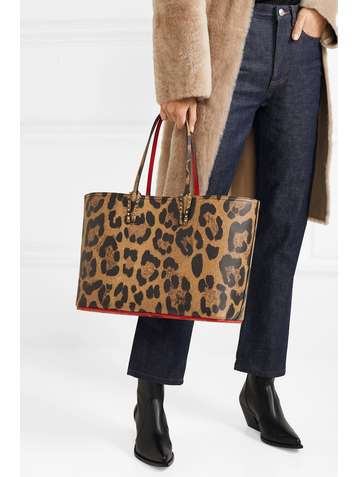 christian louboutin cabata leopard tote