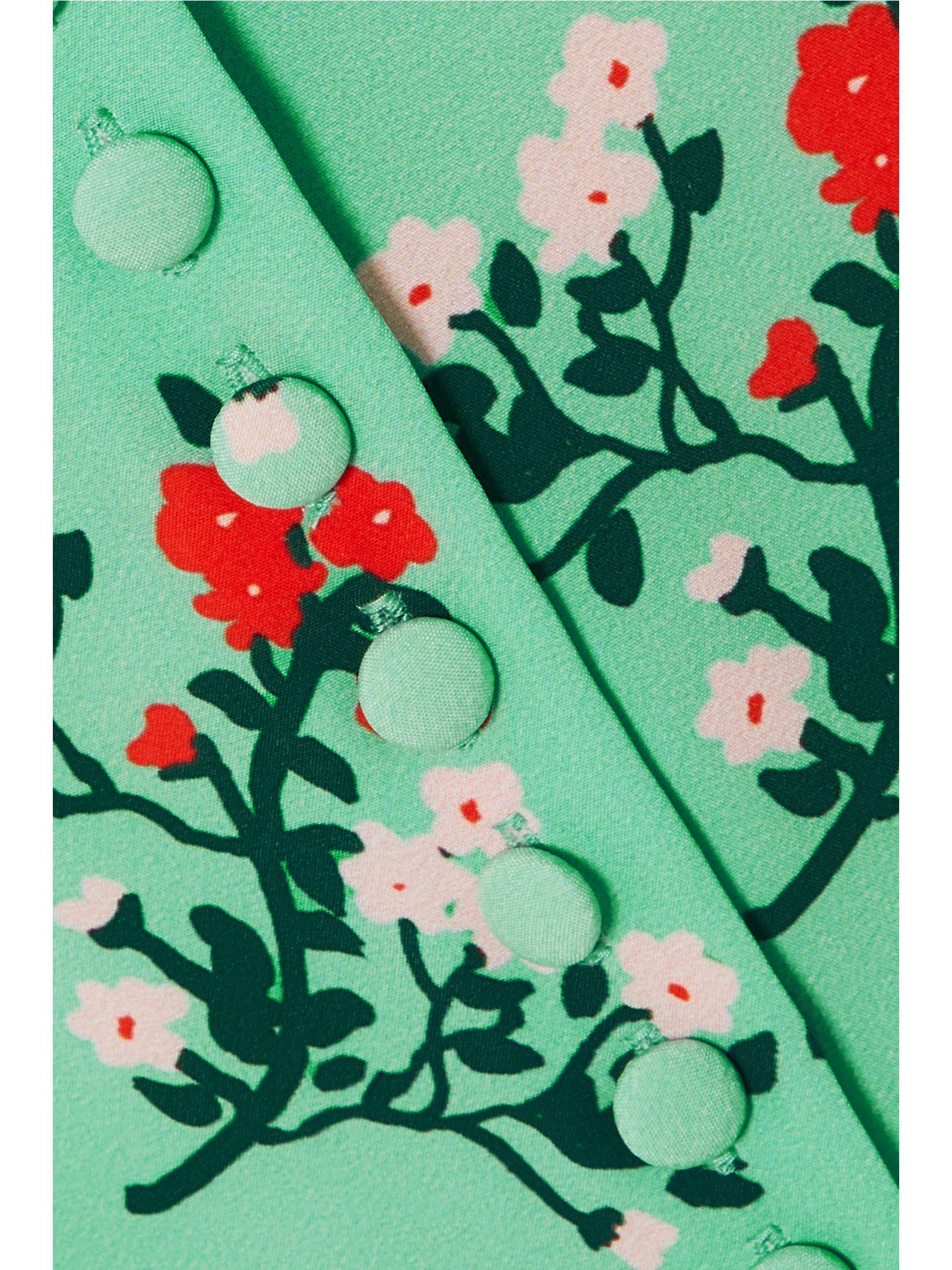 BERNADETTE Floral-print crepe de chine midi skirt