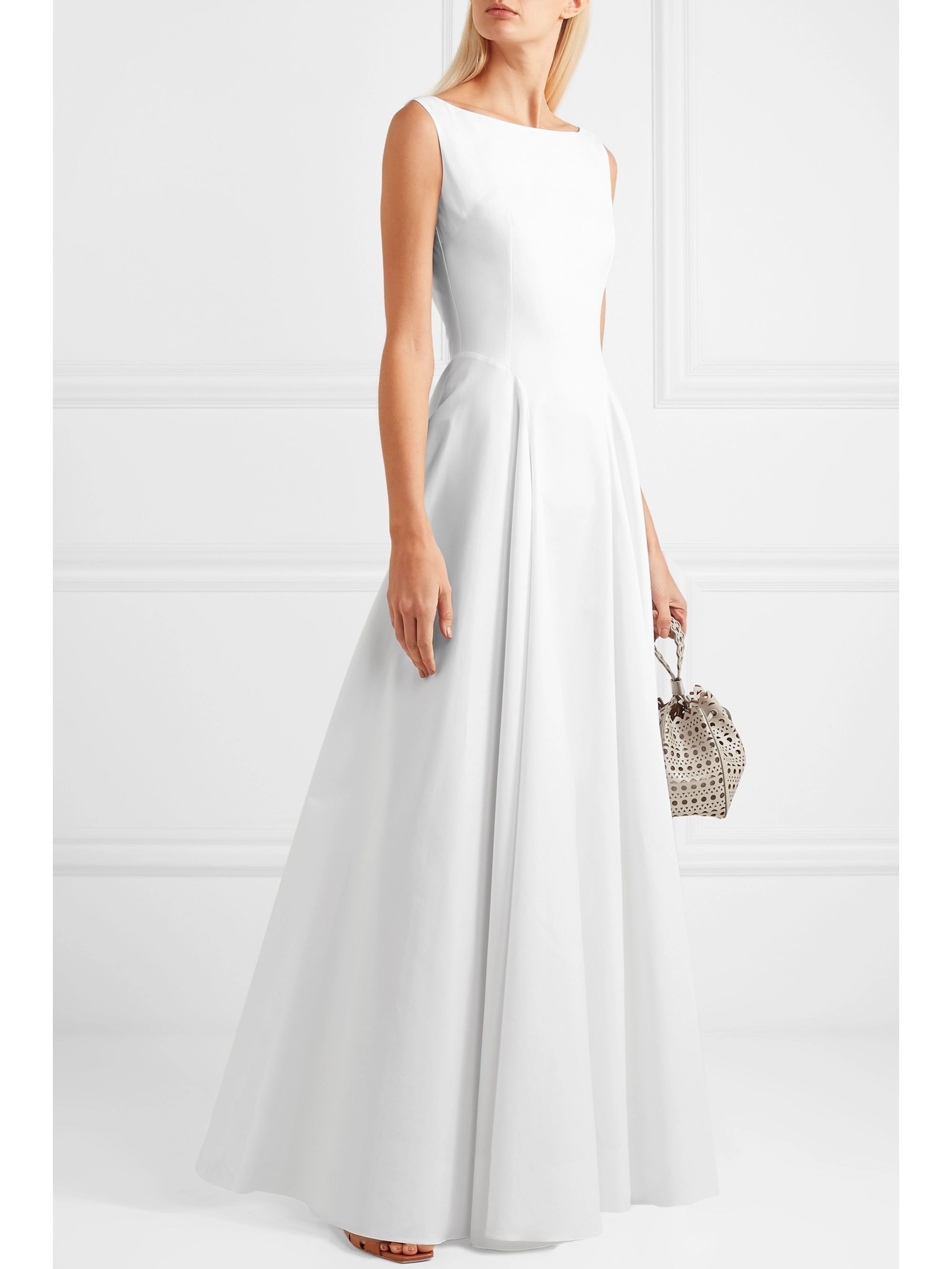 White Cotton-gabardine maxi dress 