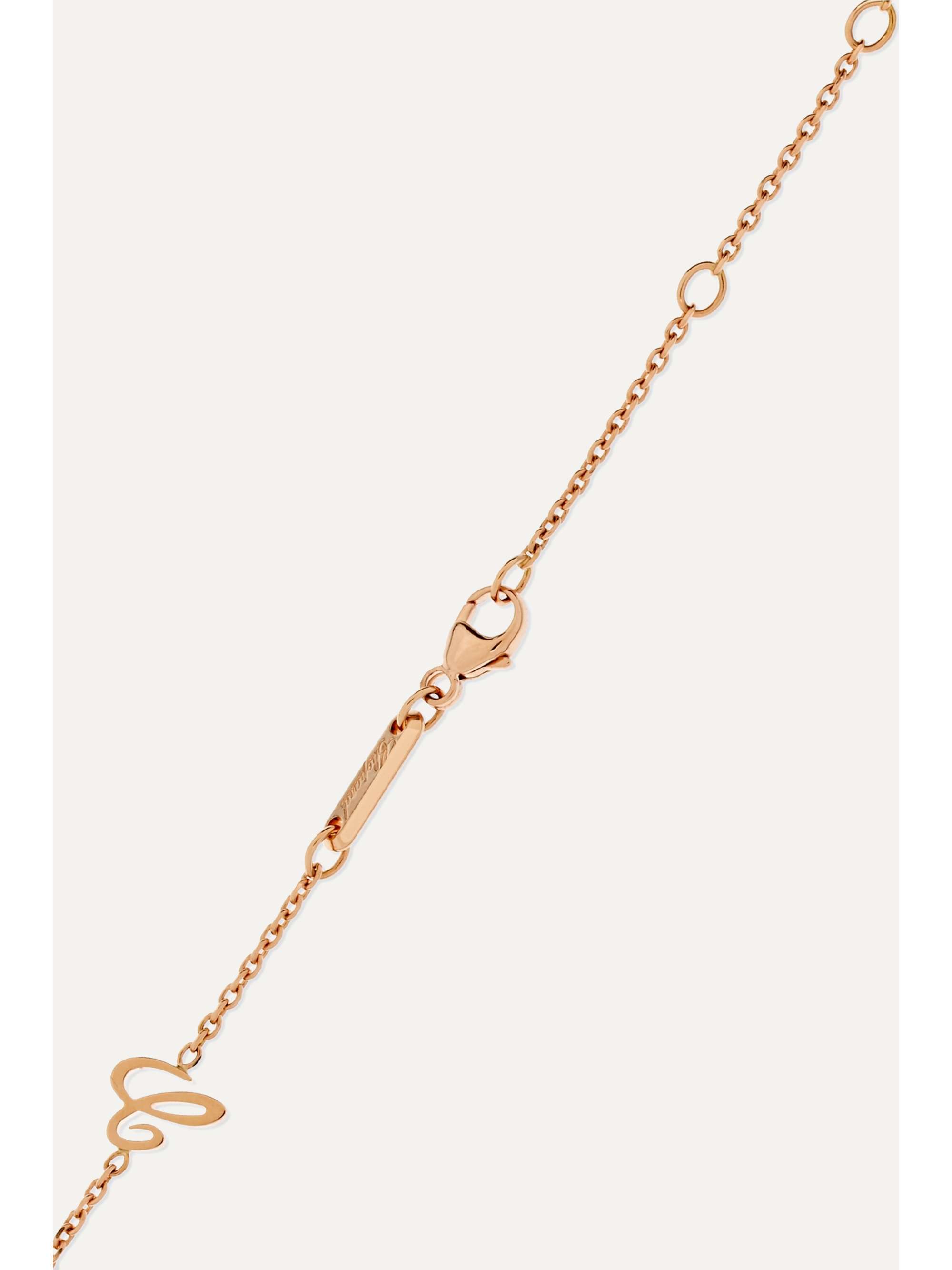 CHOPARD Happy Diamonds 18-karat rose gold diamond necklace