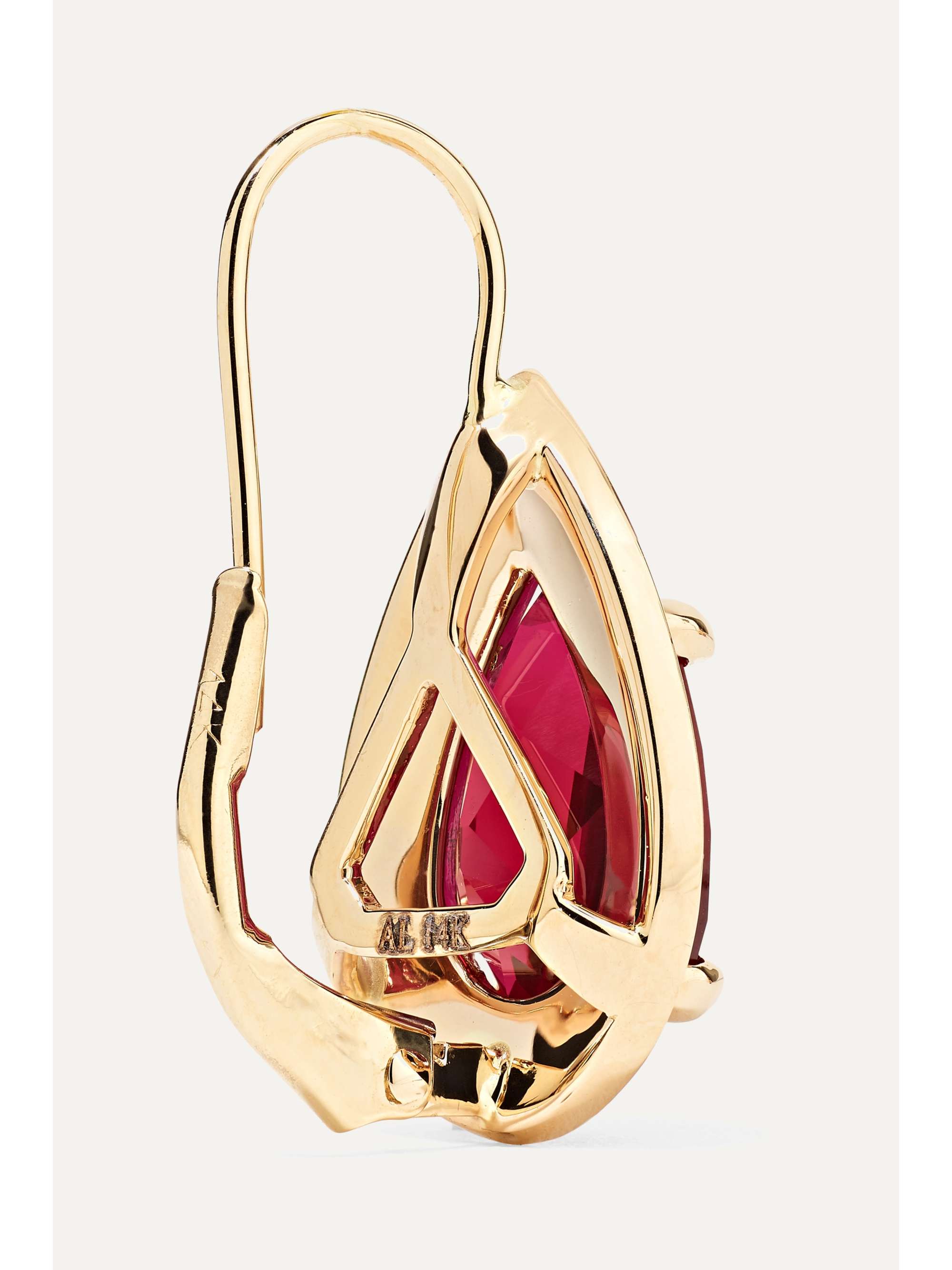 ALISON LOU 14-karat gold and enamel amethyst earrings