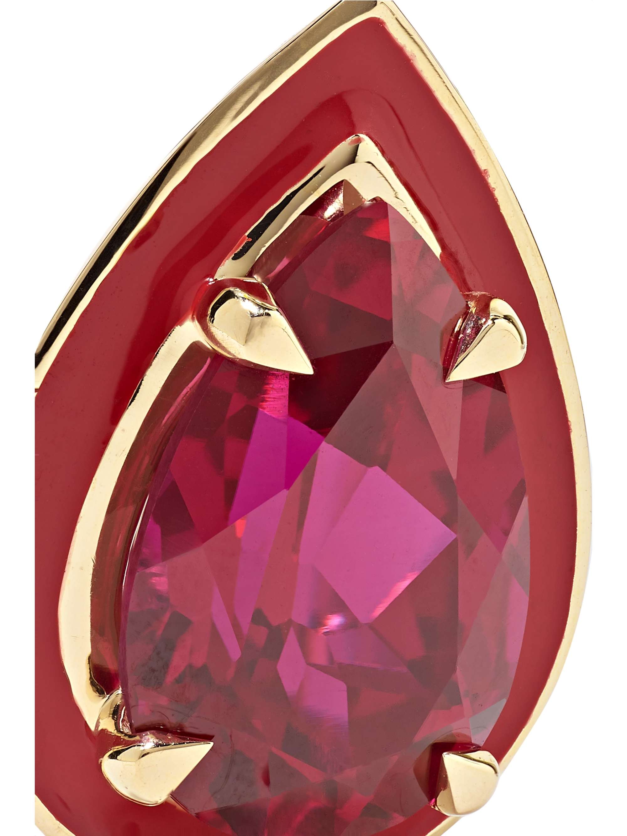 ALISON LOU 14-karat gold and enamel amethyst earrings