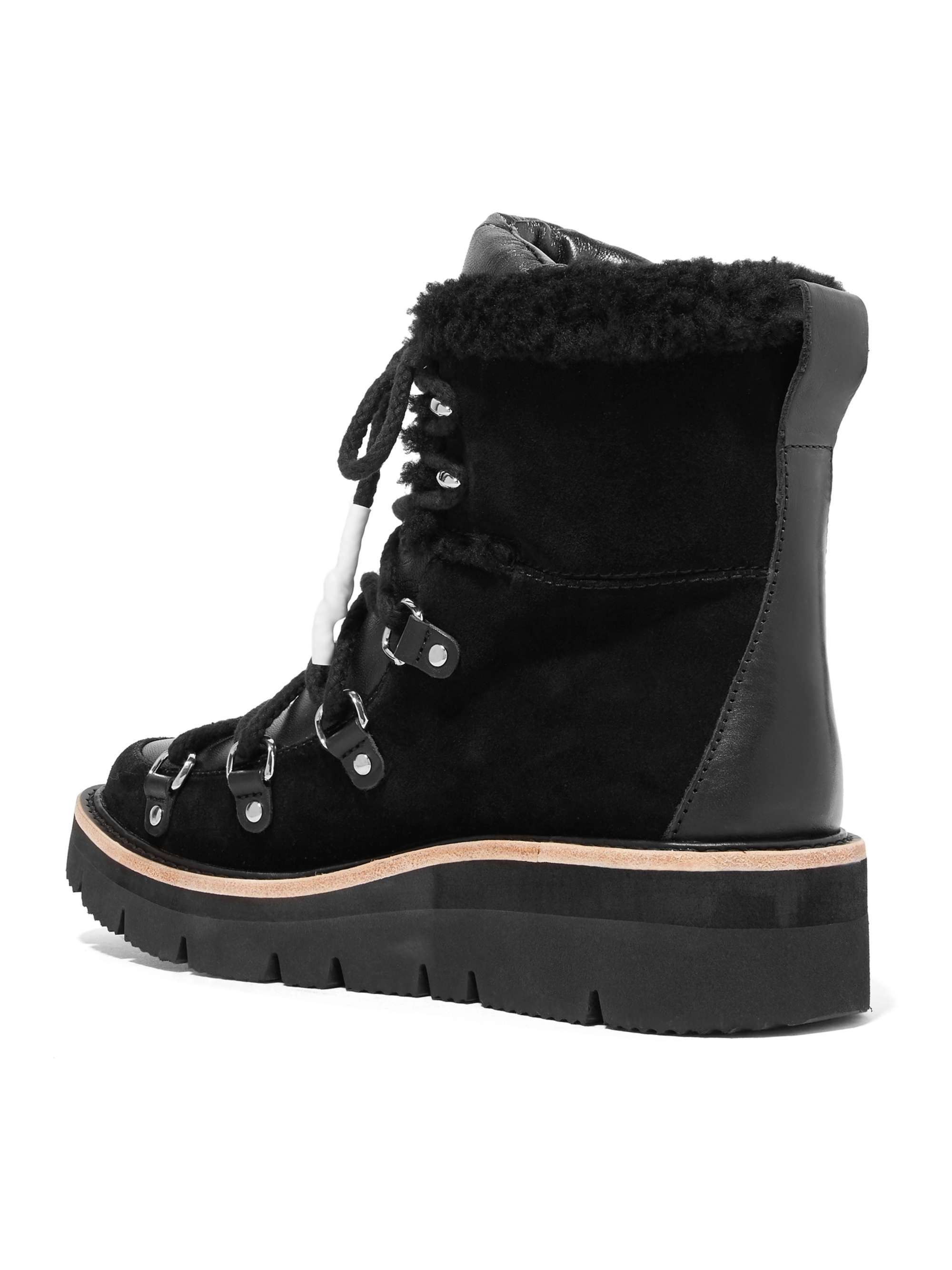 RAG & BONE Skyler shearling-lined suede and leather ankle boots