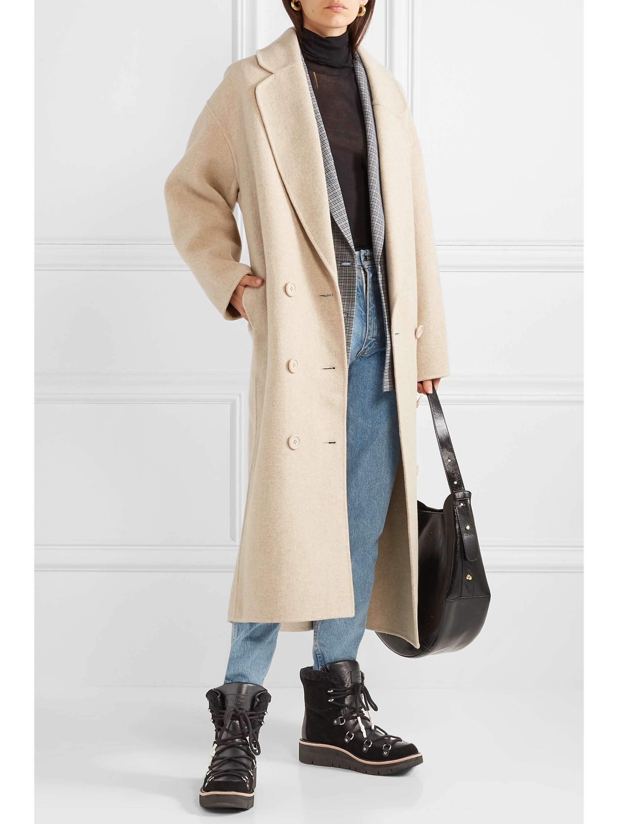 RAG & BONE Skyler shearling-lined suede and leather ankle boots