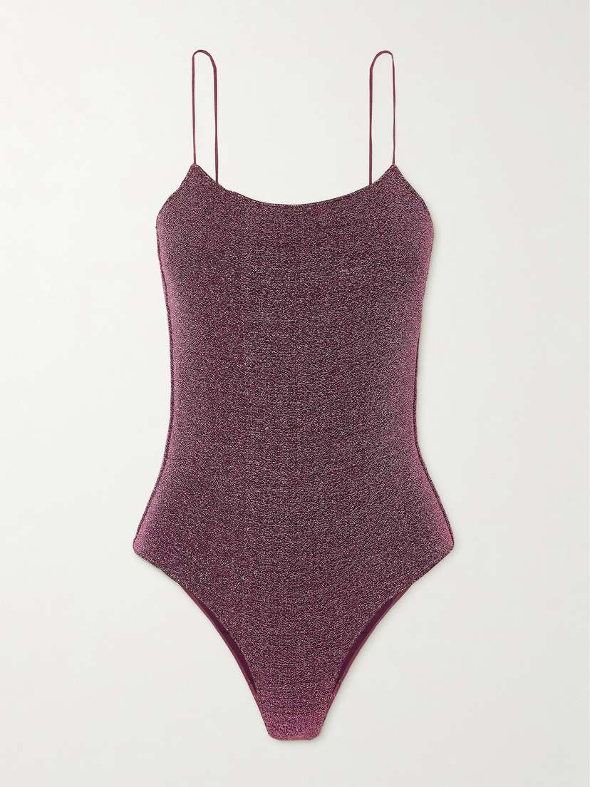 Oséree Lumière Stretch-lurex Swimsuit
