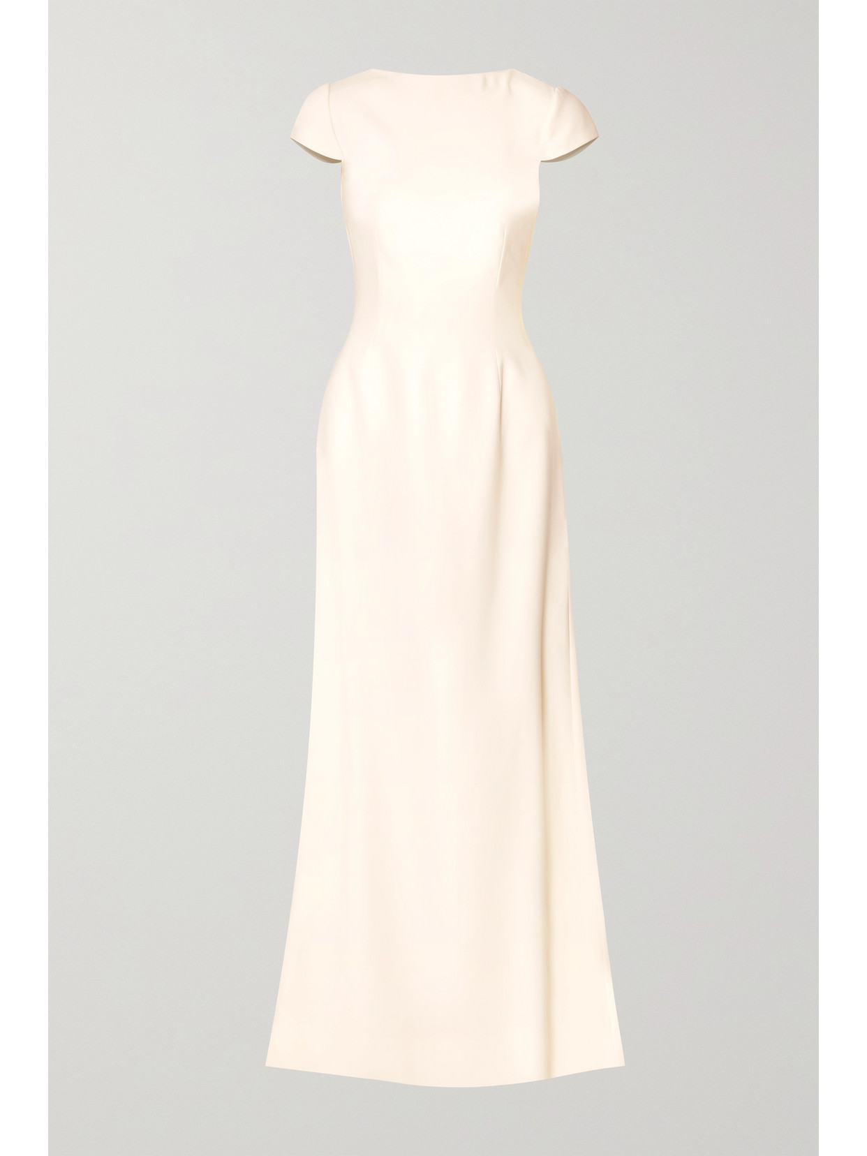 Halfpenny London Fern Open-back Crepe Gown In Ivory