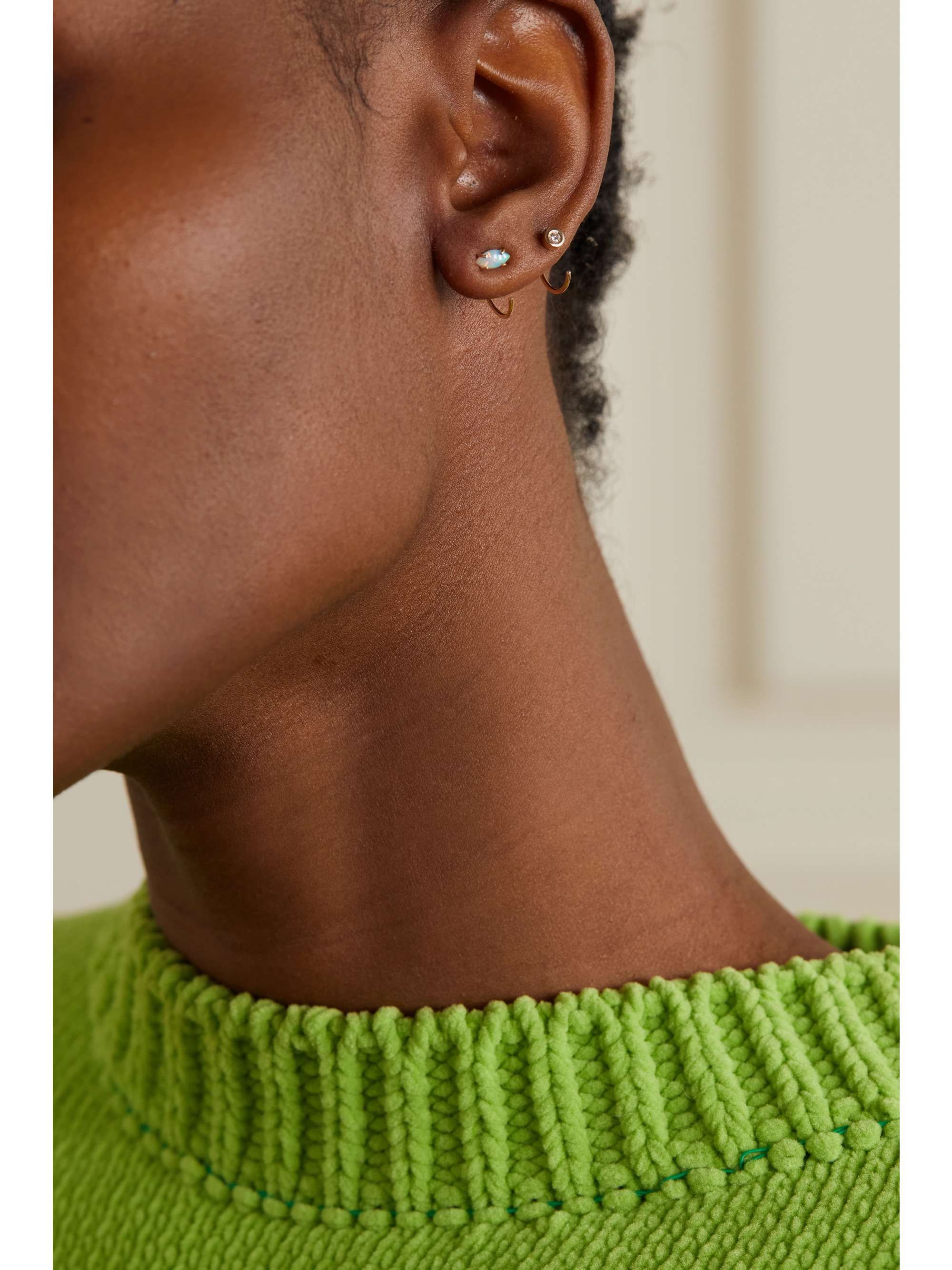 MELISSA JOY MANNING 14-karat gold diamond earrings
