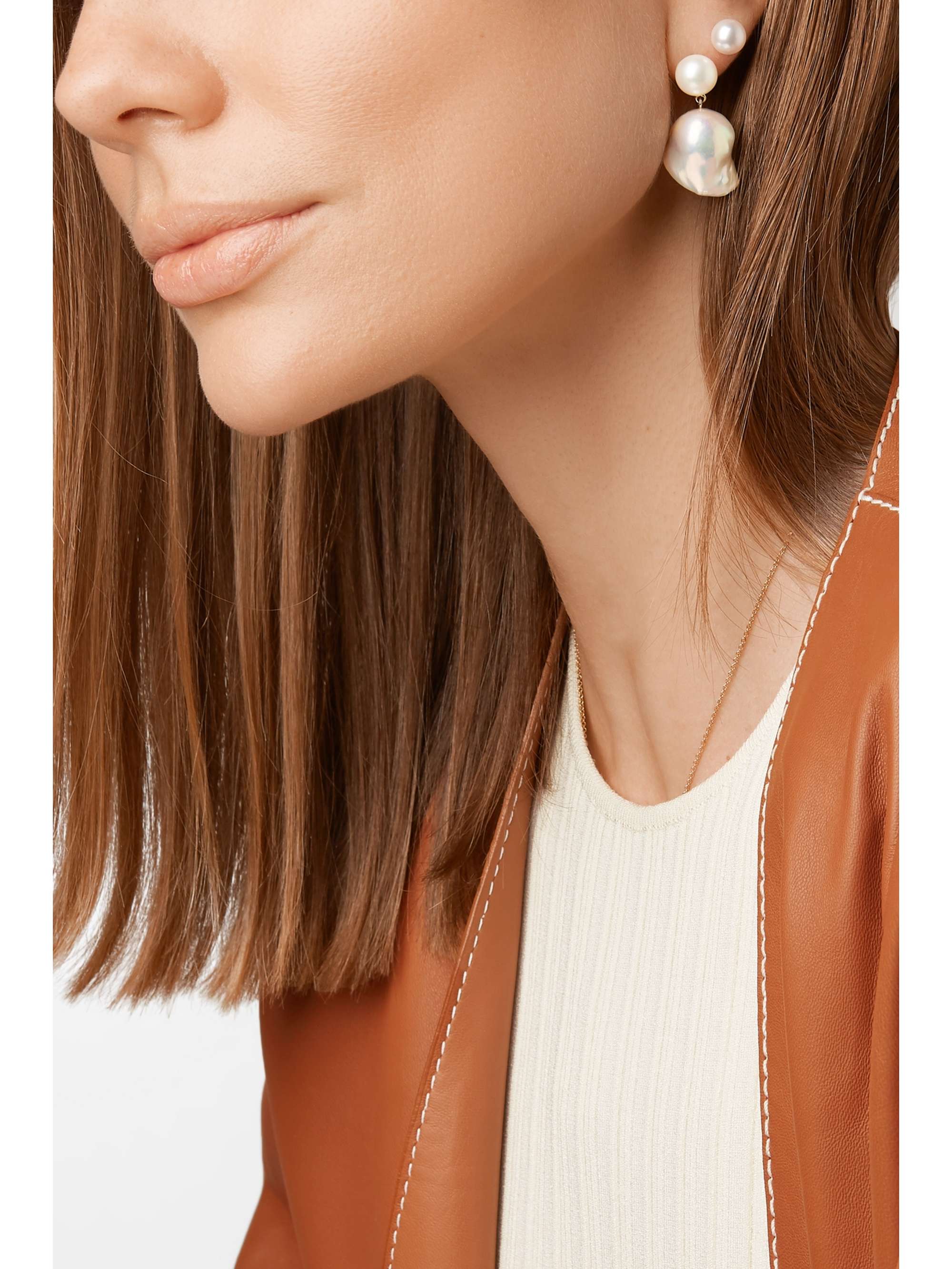 SOPHIE BILLE BRAHE Venus 14-karat gold pearl earrings