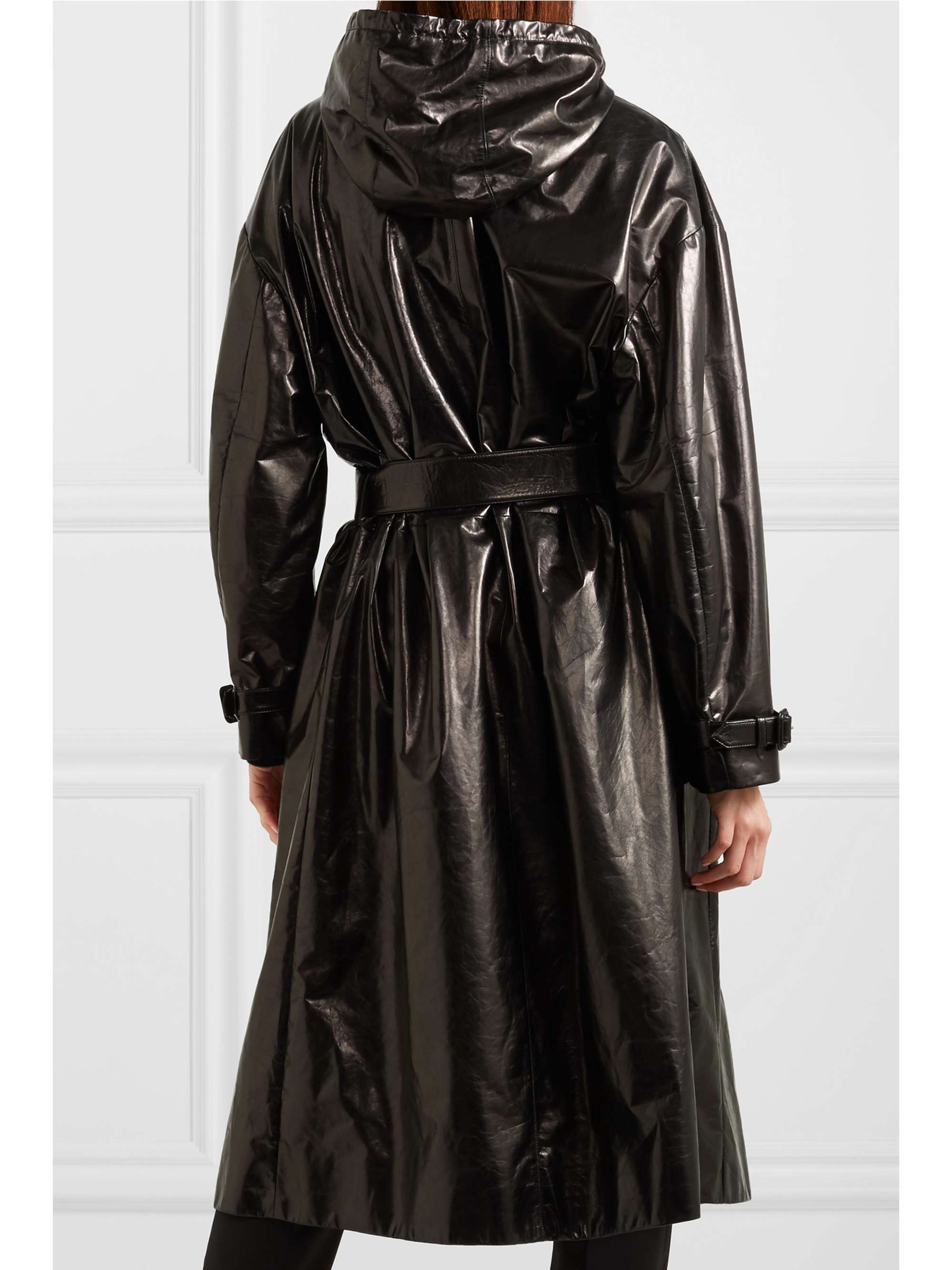 patent leather raincoat