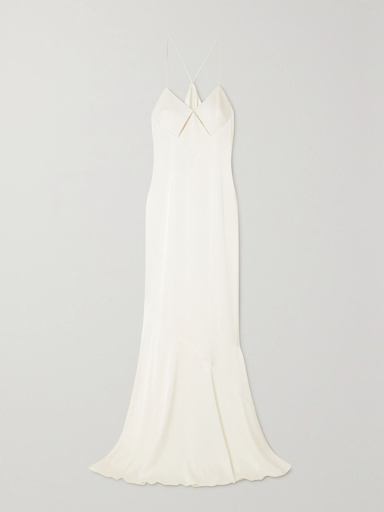 Shop Galvan Cutout Satin Gown In White