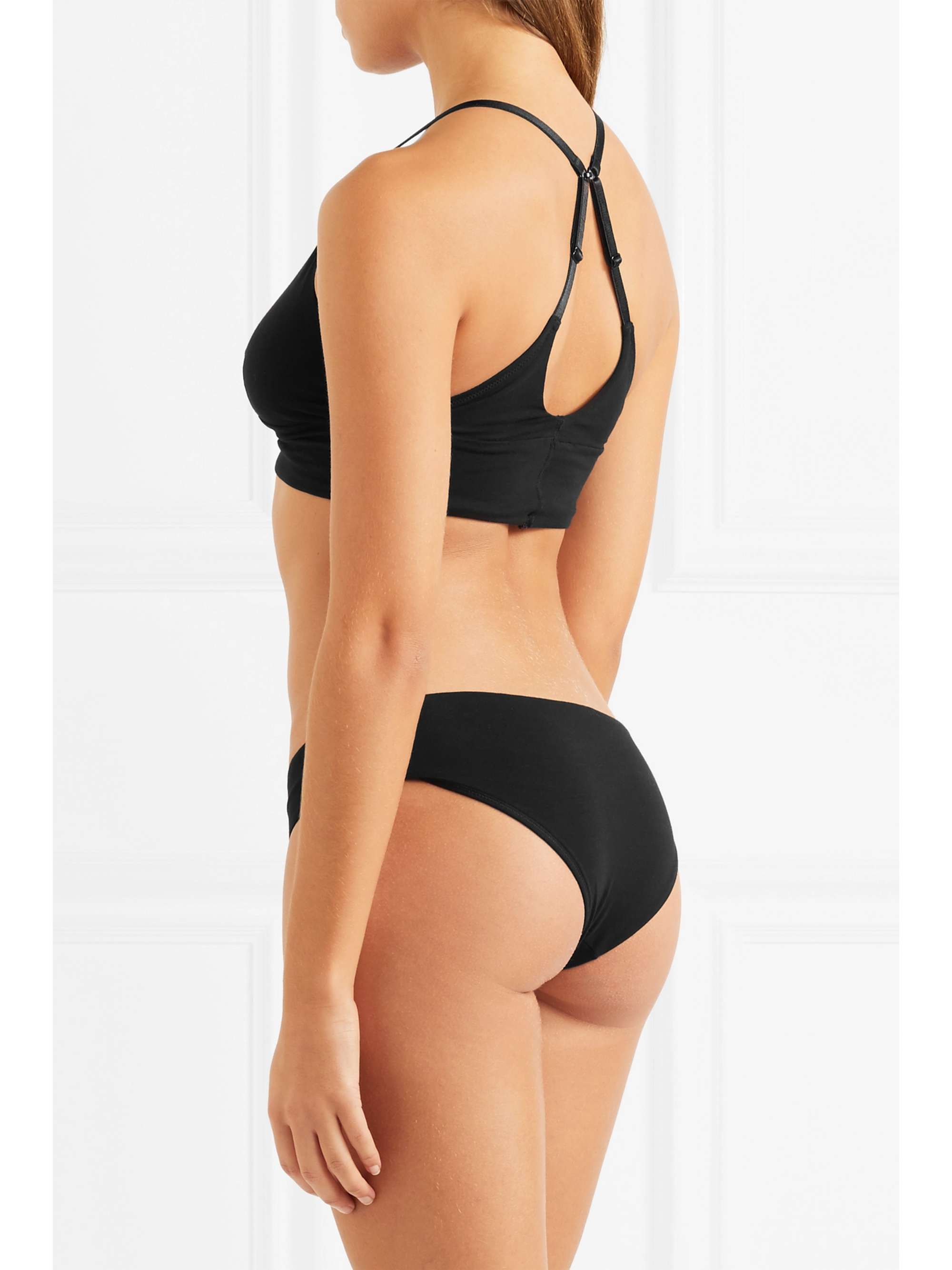 SKIN + NET SUSTAIN Helen set of two organic Pima cotton-blend jersey soft-cup triangle bras