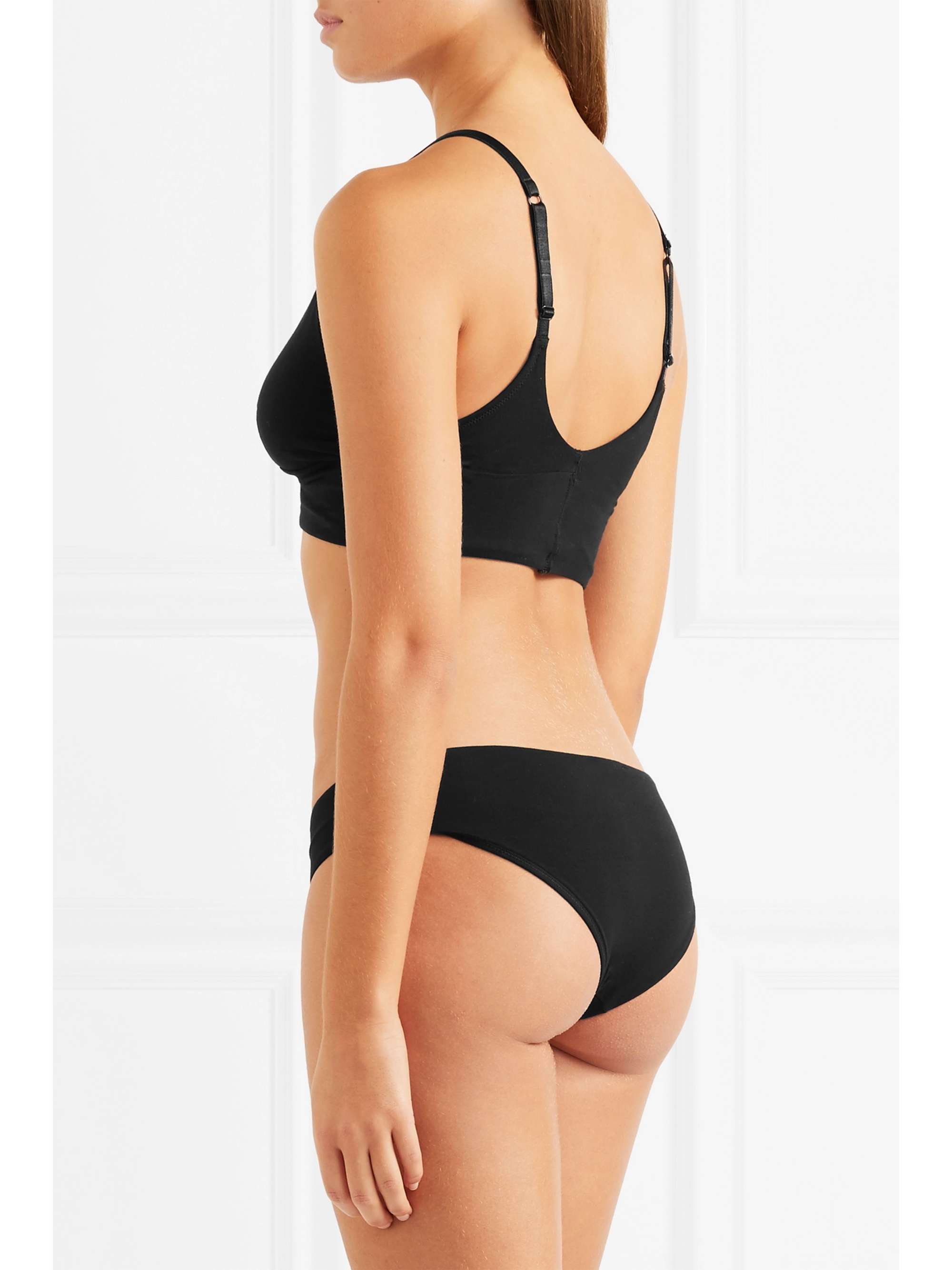 SKIN + NET SUSTAIN Helen set of two organic Pima cotton-blend jersey soft-cup triangle bras