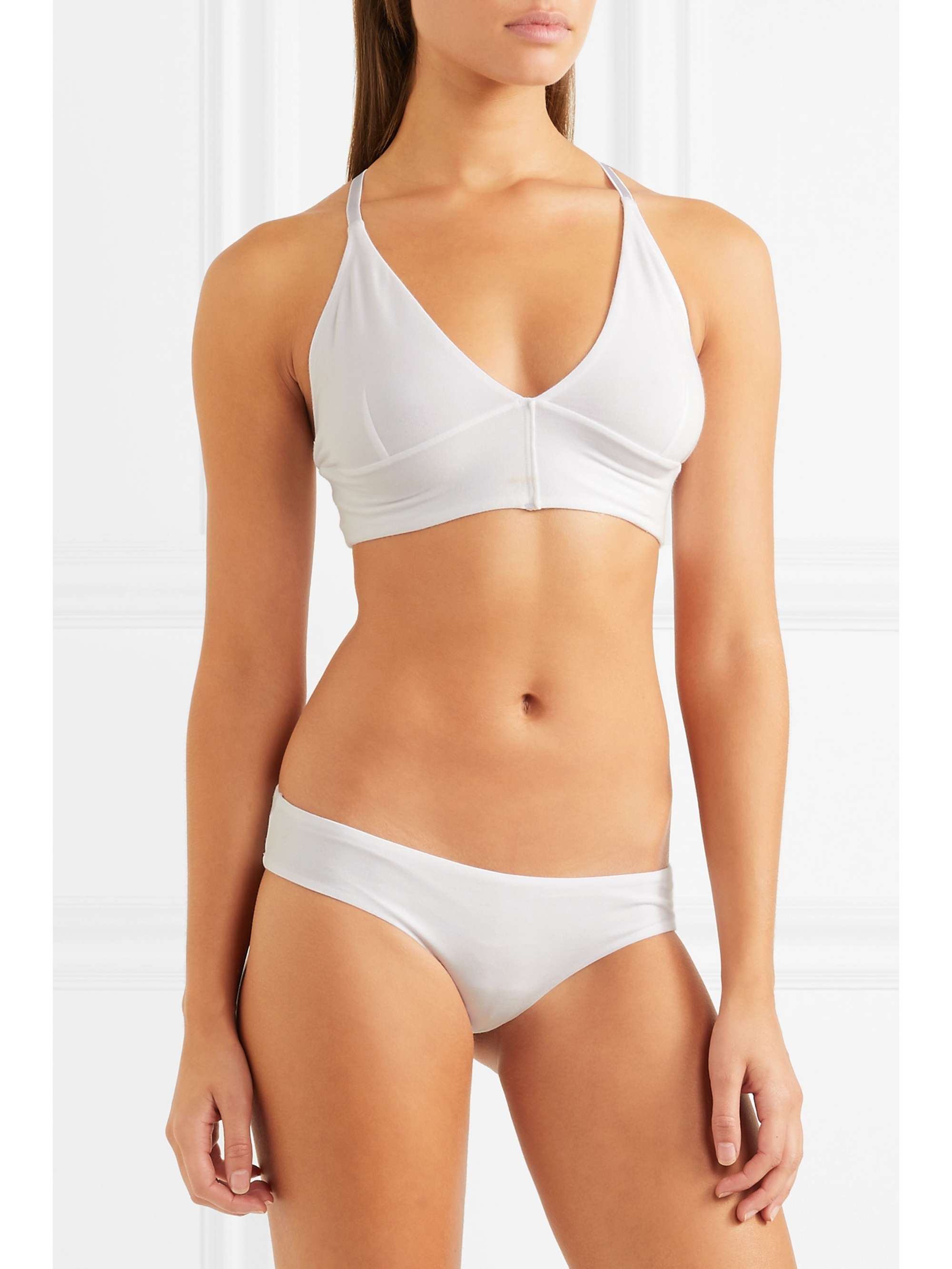 SKIN + NET SUSTAIN Helen set of two organic Pima cotton-blend jersey soft-cup triangle bras