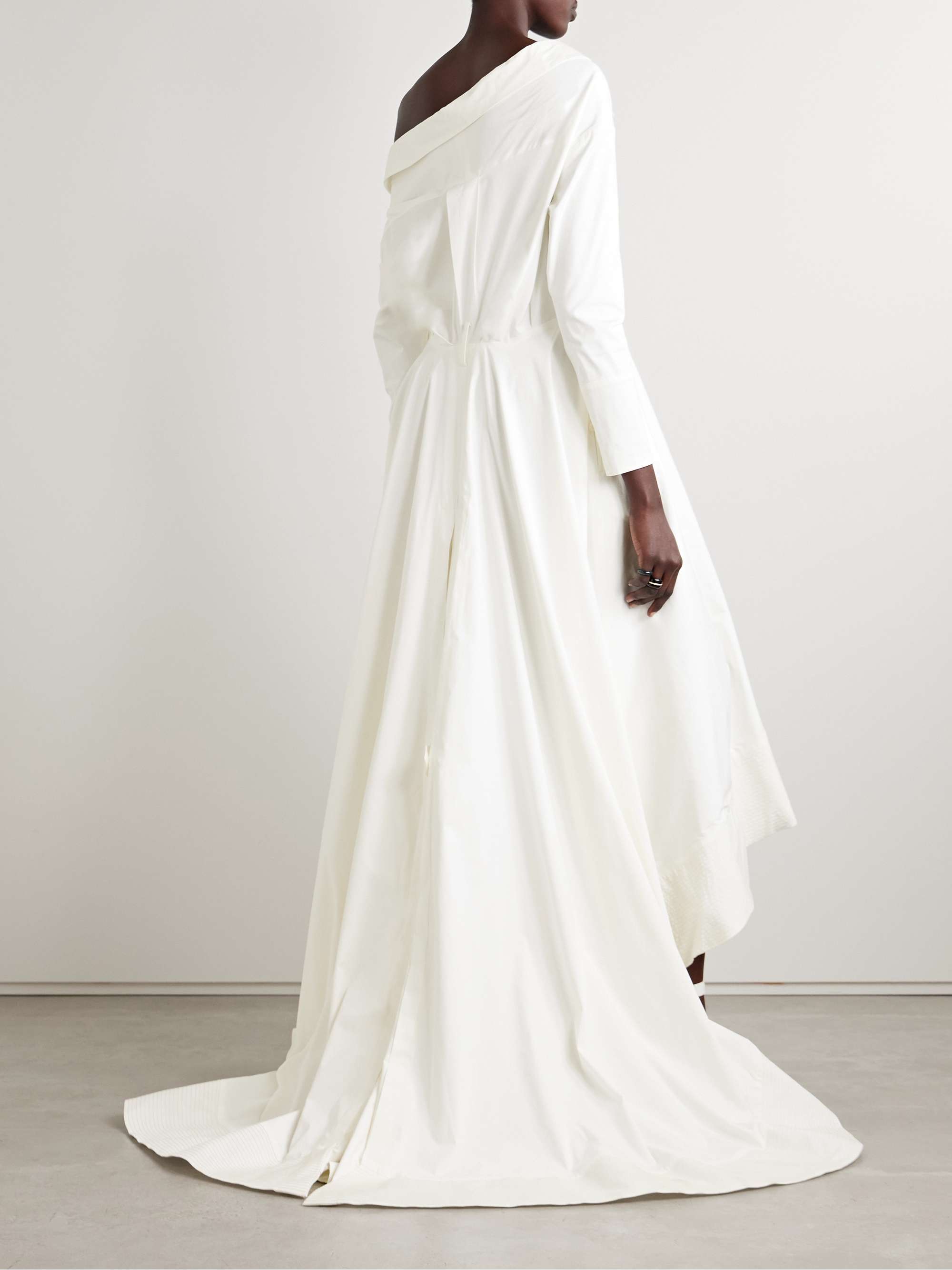 DANIELLE FRANKEL Lou off-the-shoulder cotton-blend poplin gown