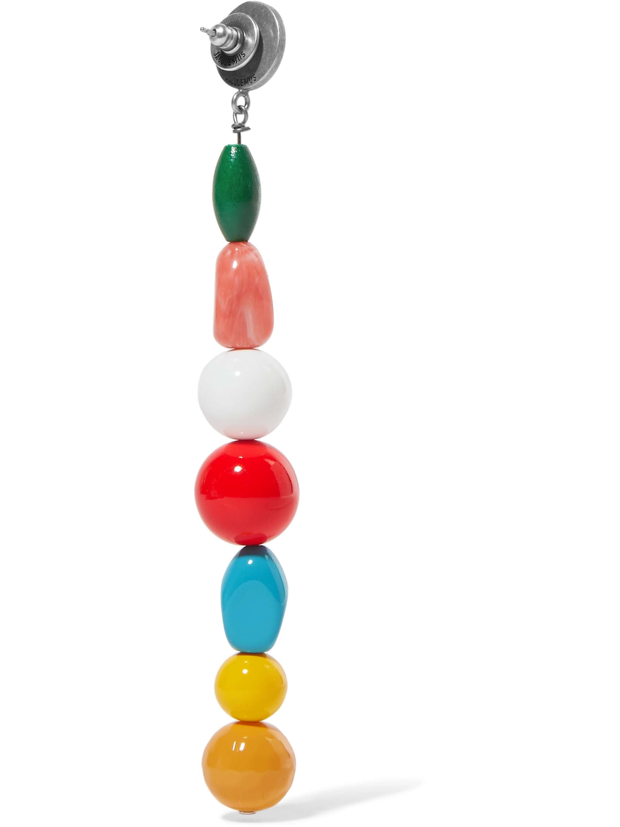 JACQUEMUS Les Perles silver-tone beaded earrings