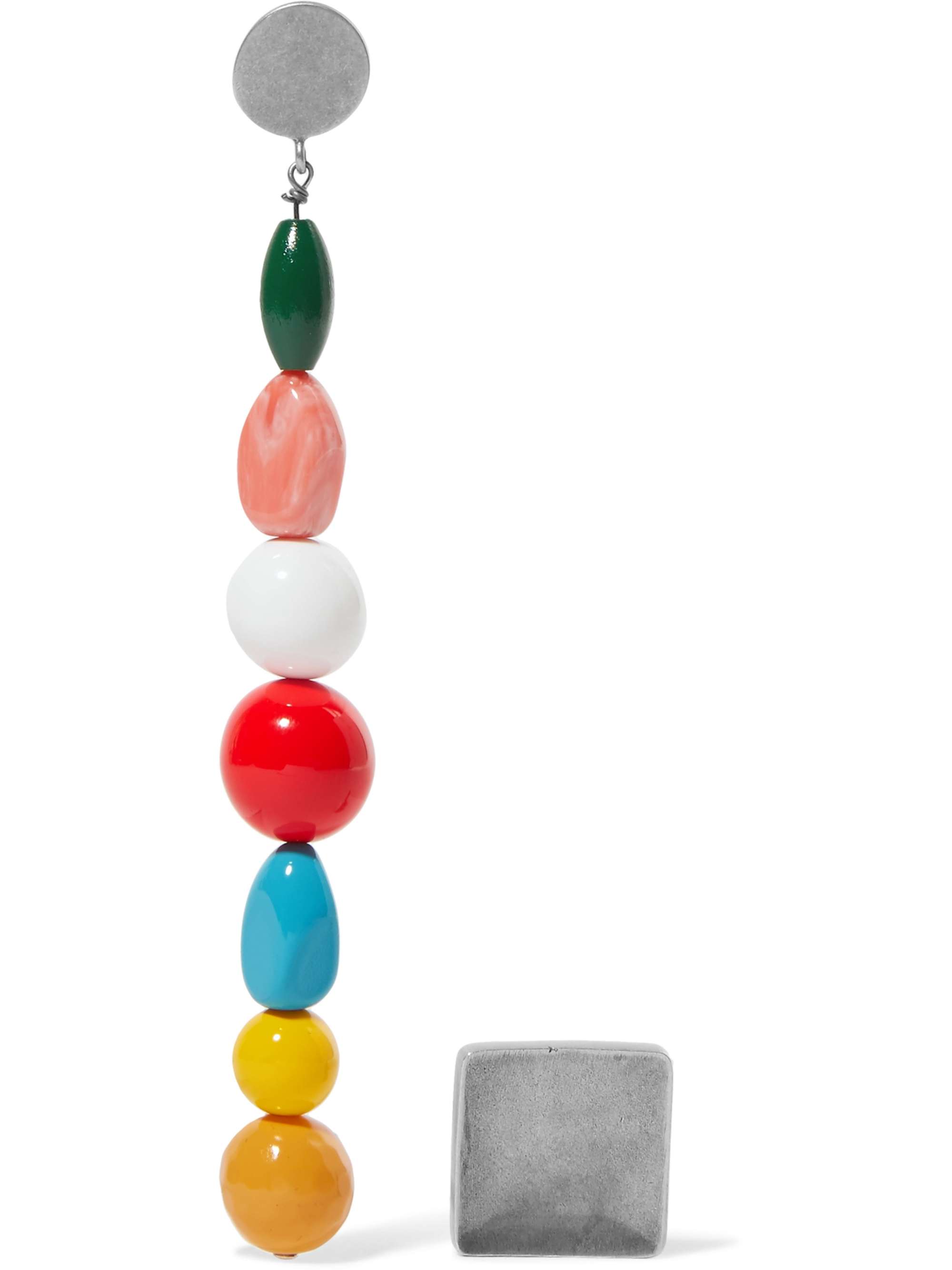 JACQUEMUS Les Perles silver-tone beaded earrings