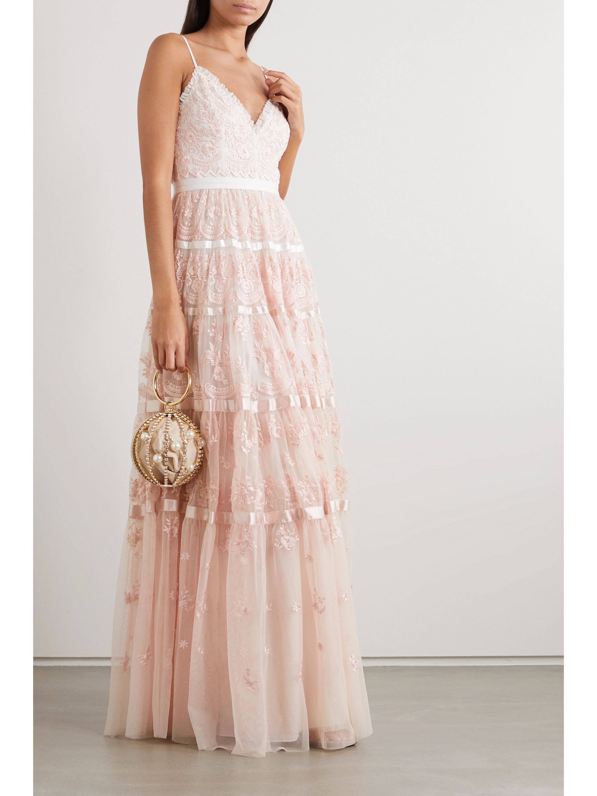 Embroidered tulle gown Clearance
