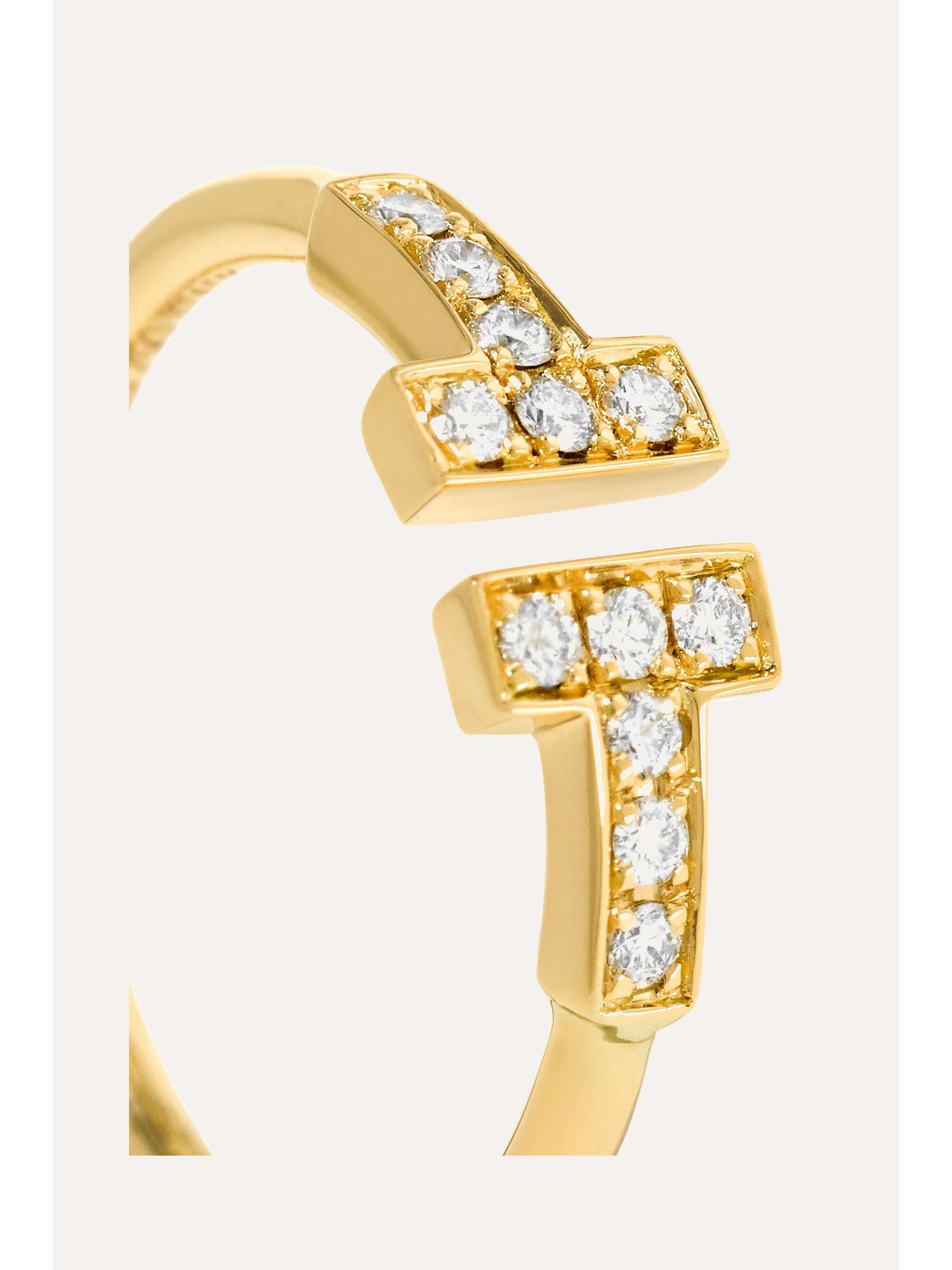 TIFFANY & CO. T Wire 18-karat gold diamond ring
