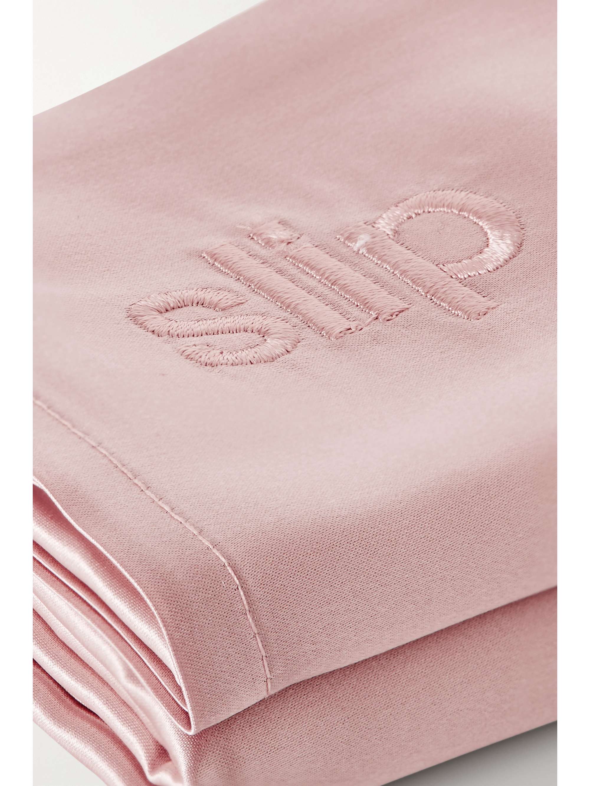 SLIP Embroidered silk queen pillowcase
