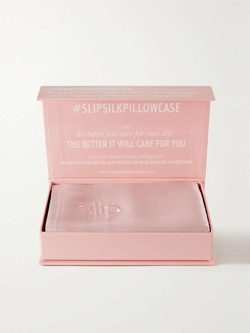 Slip Embroidered Silk Queen Pillowcase