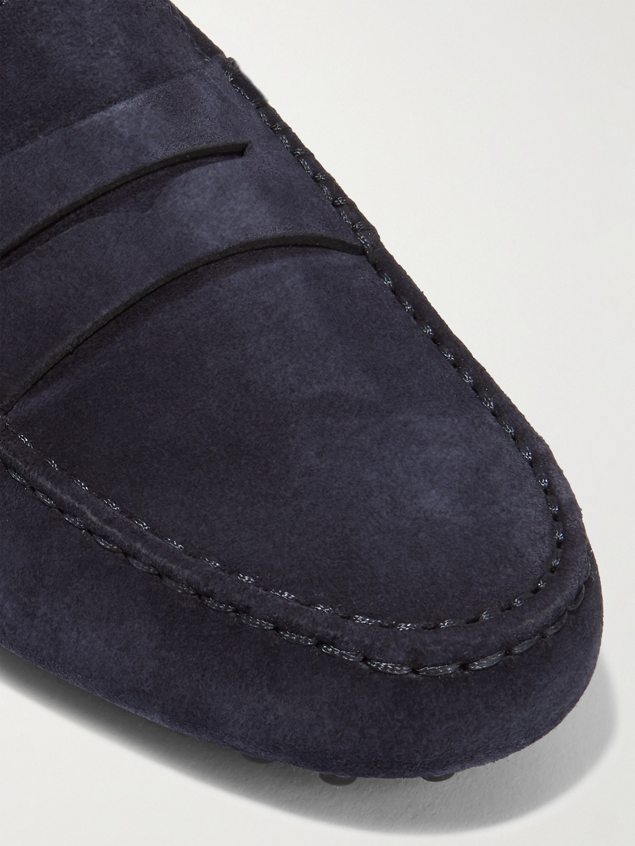 Shop Tod's Gommino Suede Loafers In Navy