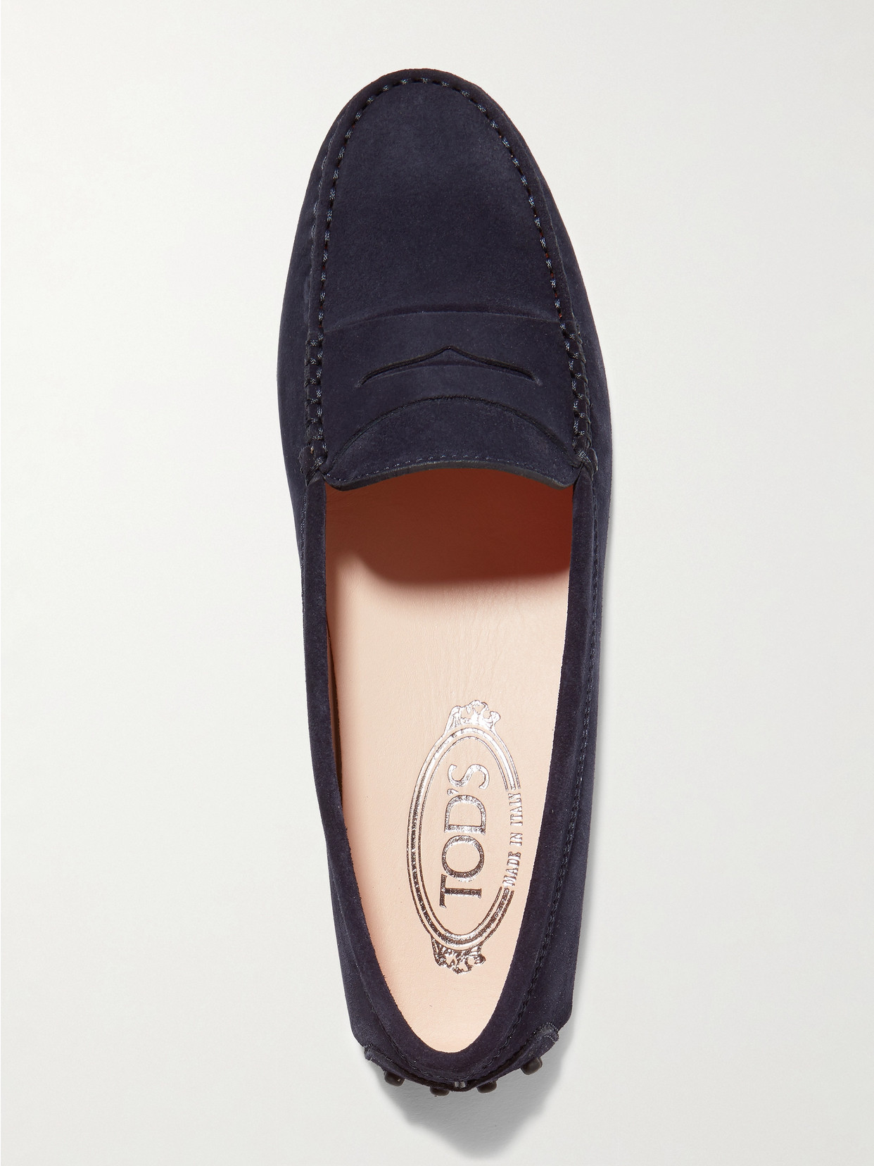 Shop Tod's Gommino Suede Loafers In Navy