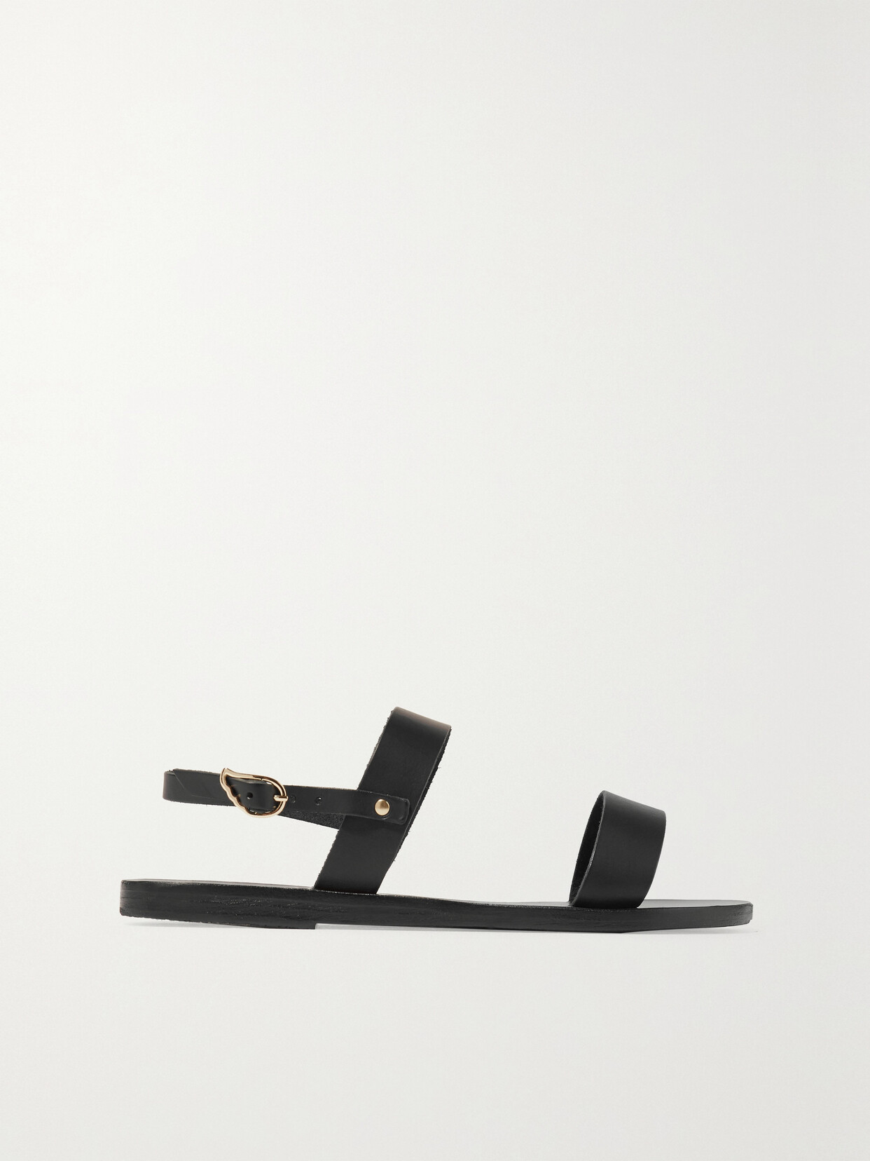 Ancient Greek Sandals Black Leather Clio Sandals