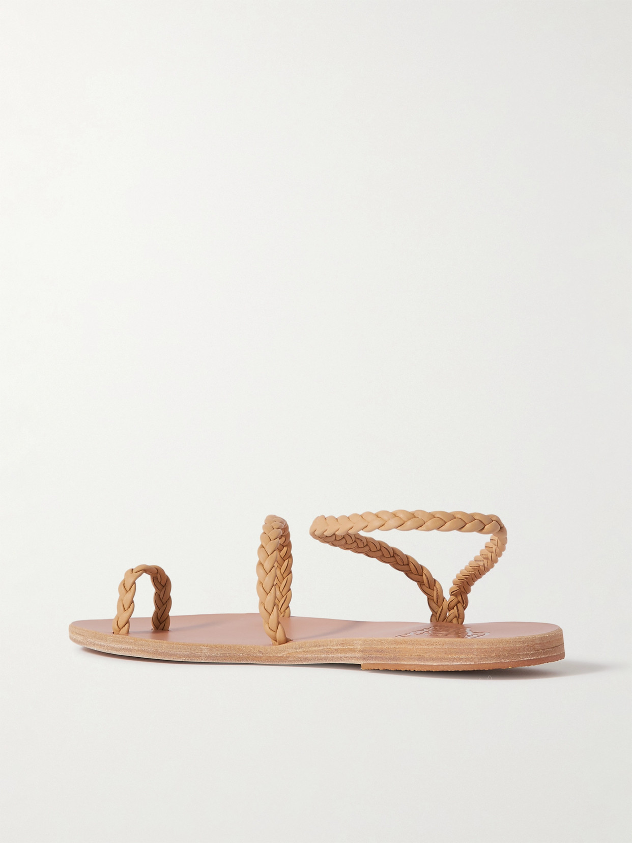 Shop Ancient Greek Sandals Eleftheria Braided Leather Sandals In Neutrals