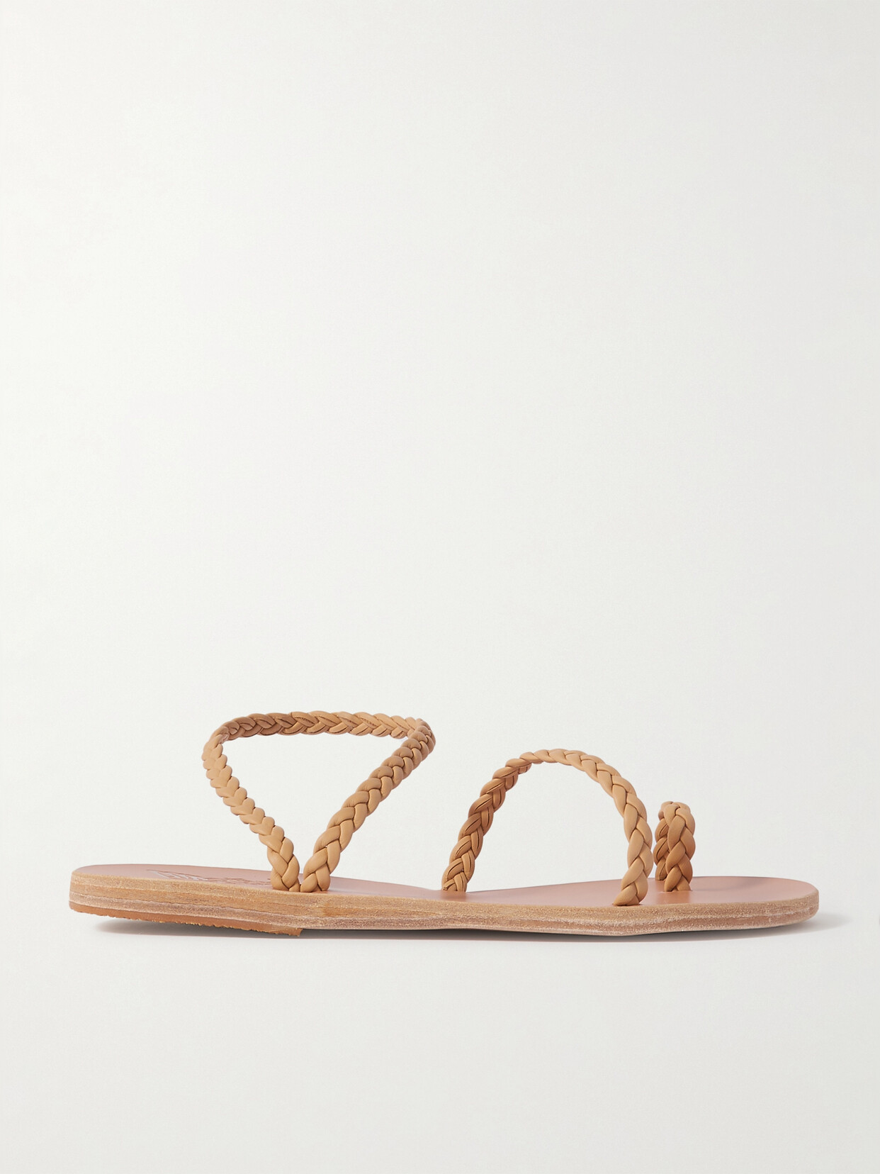 Shop Ancient Greek Sandals Eleftheria Braided Leather Sandals In Neutrals