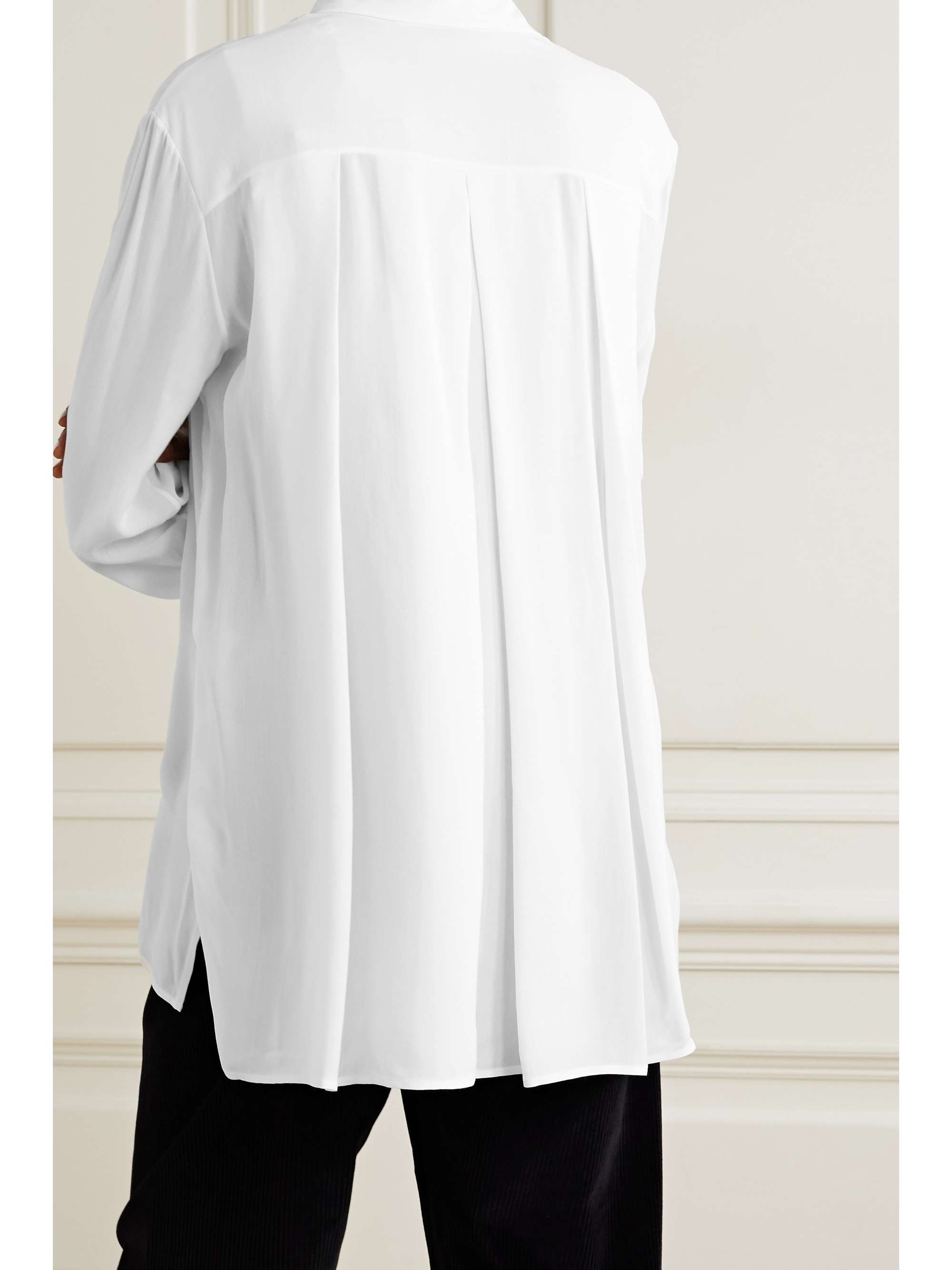THE ROW Carla pleated chiffon blouse
