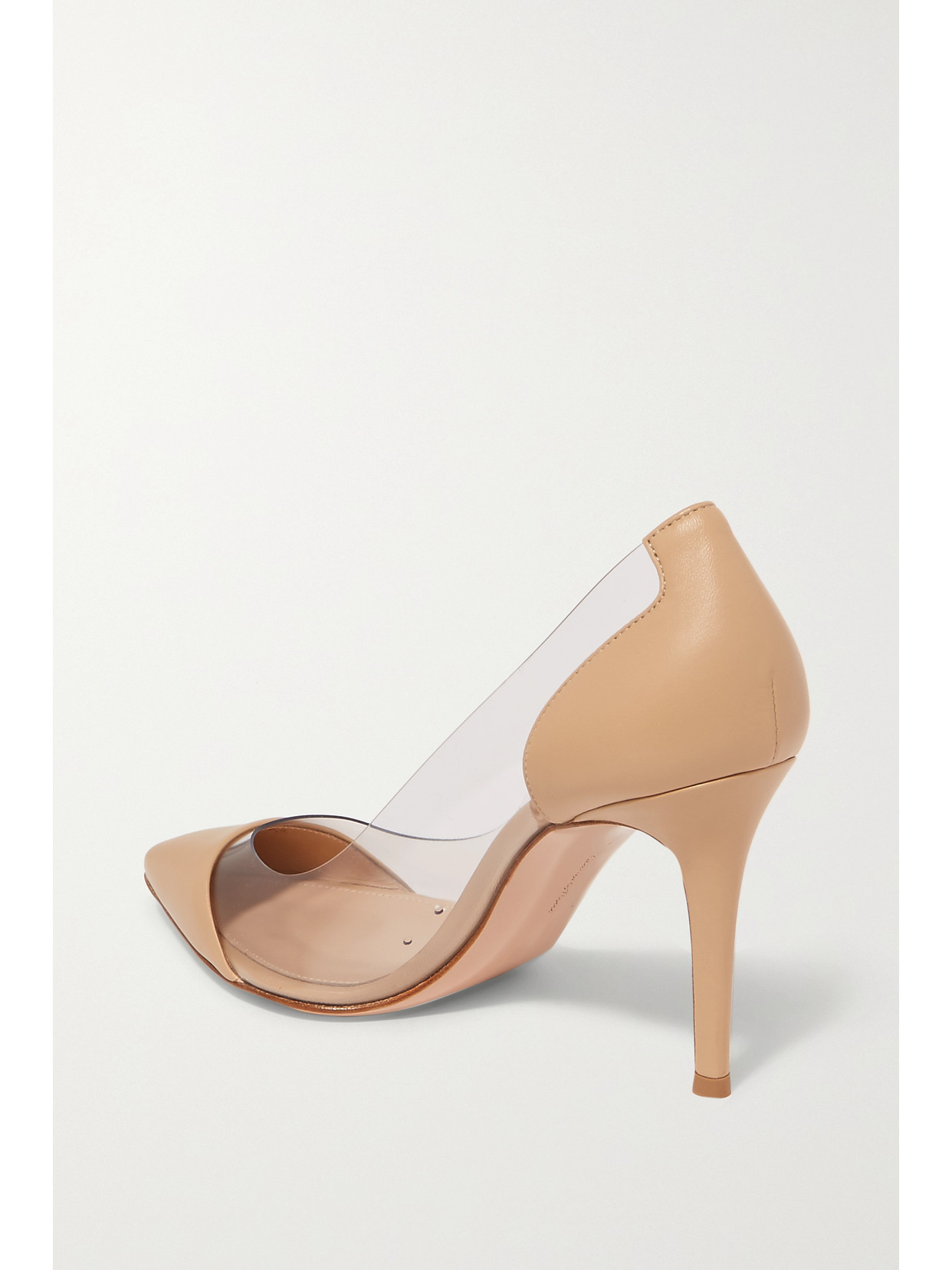 Shop Gianvito Rossi Plexi 85 Leather And Pvc Pumps In Neutral