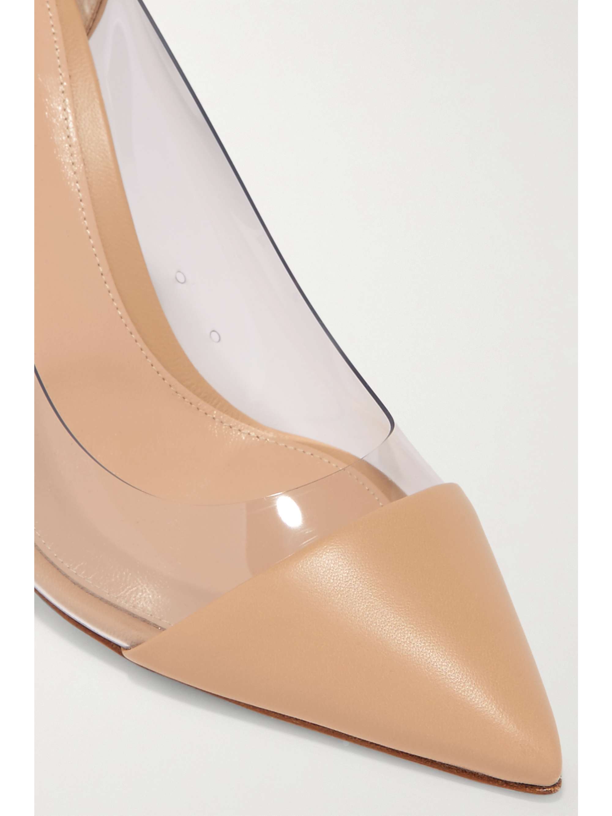 GIANVITO ROSSI Plexi 85 leather and PVC pumps