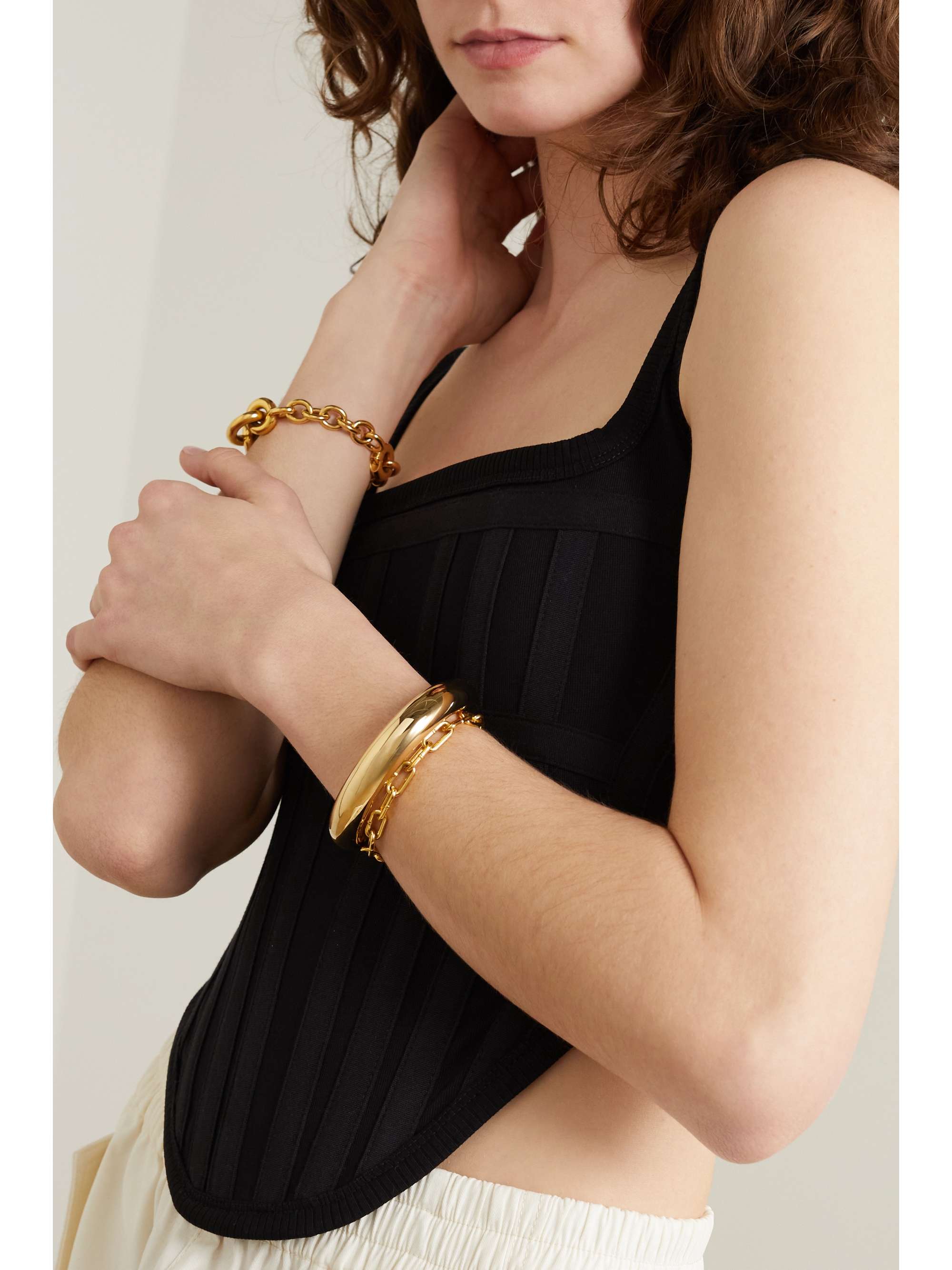 JENNIFER FISHER Tube gold-plated cuff