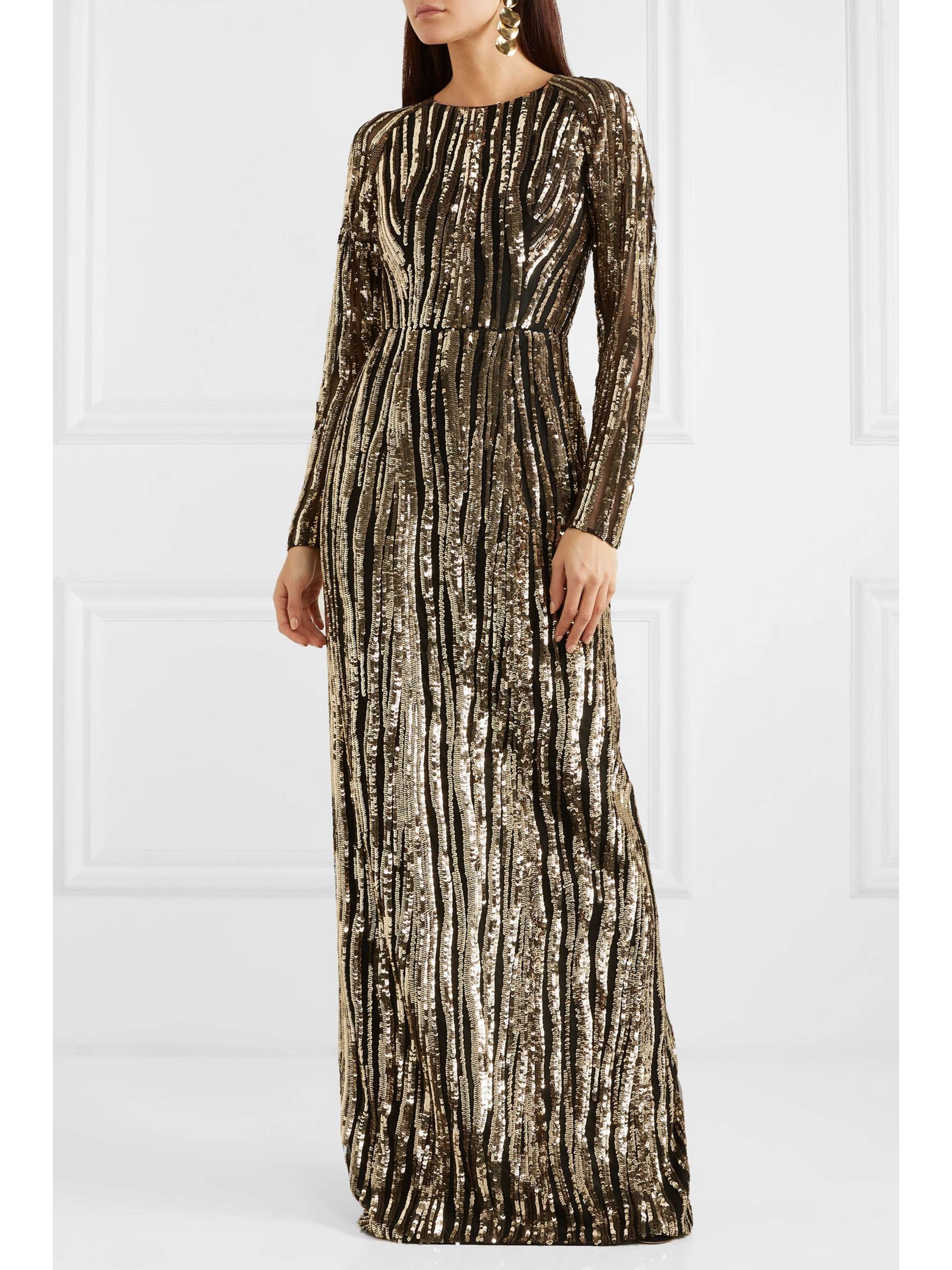 RASARIO Sequined tulle gown