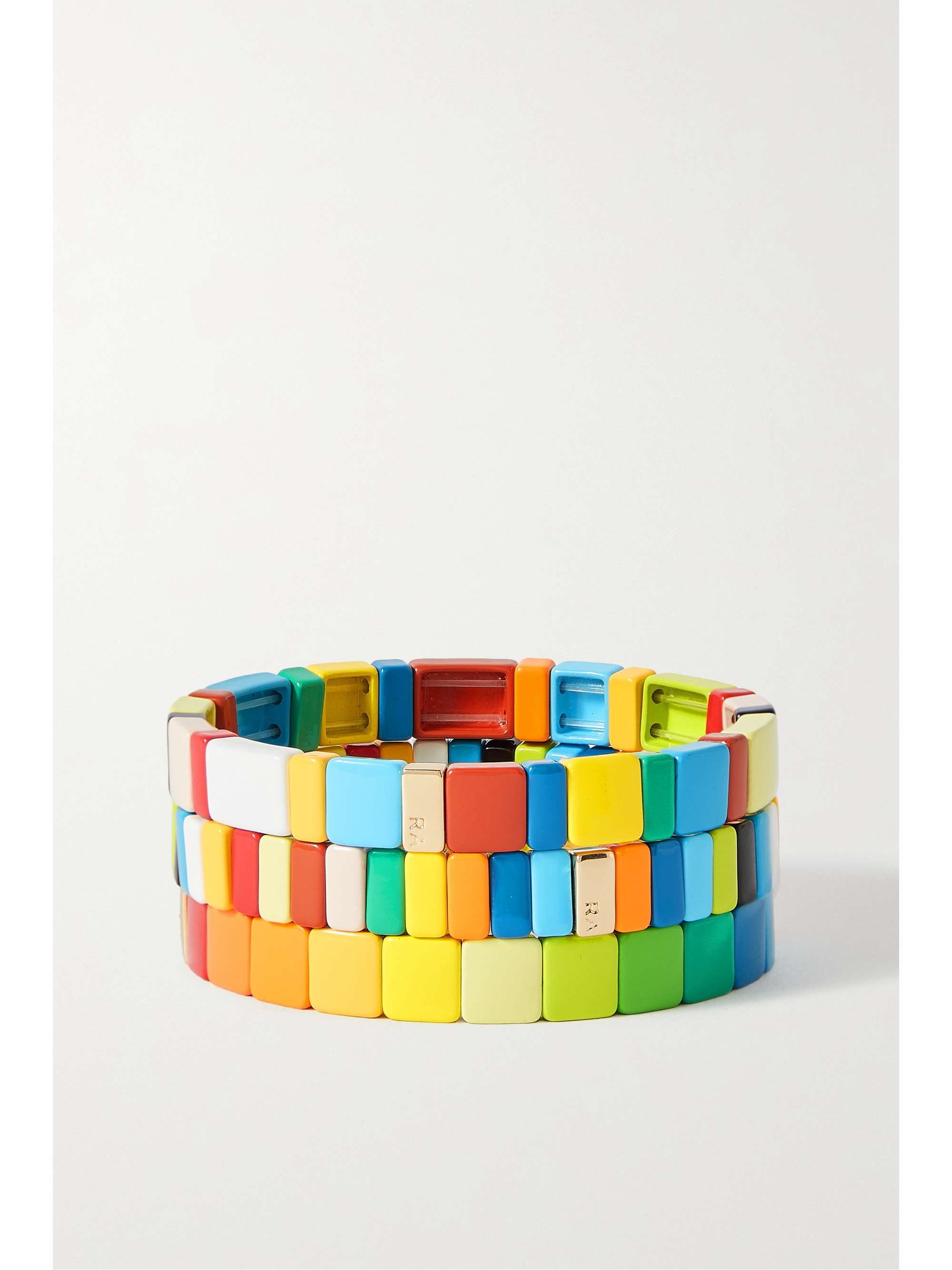 ROXANNE ASSOULIN Rainbow Brite set of three enamel bracelets