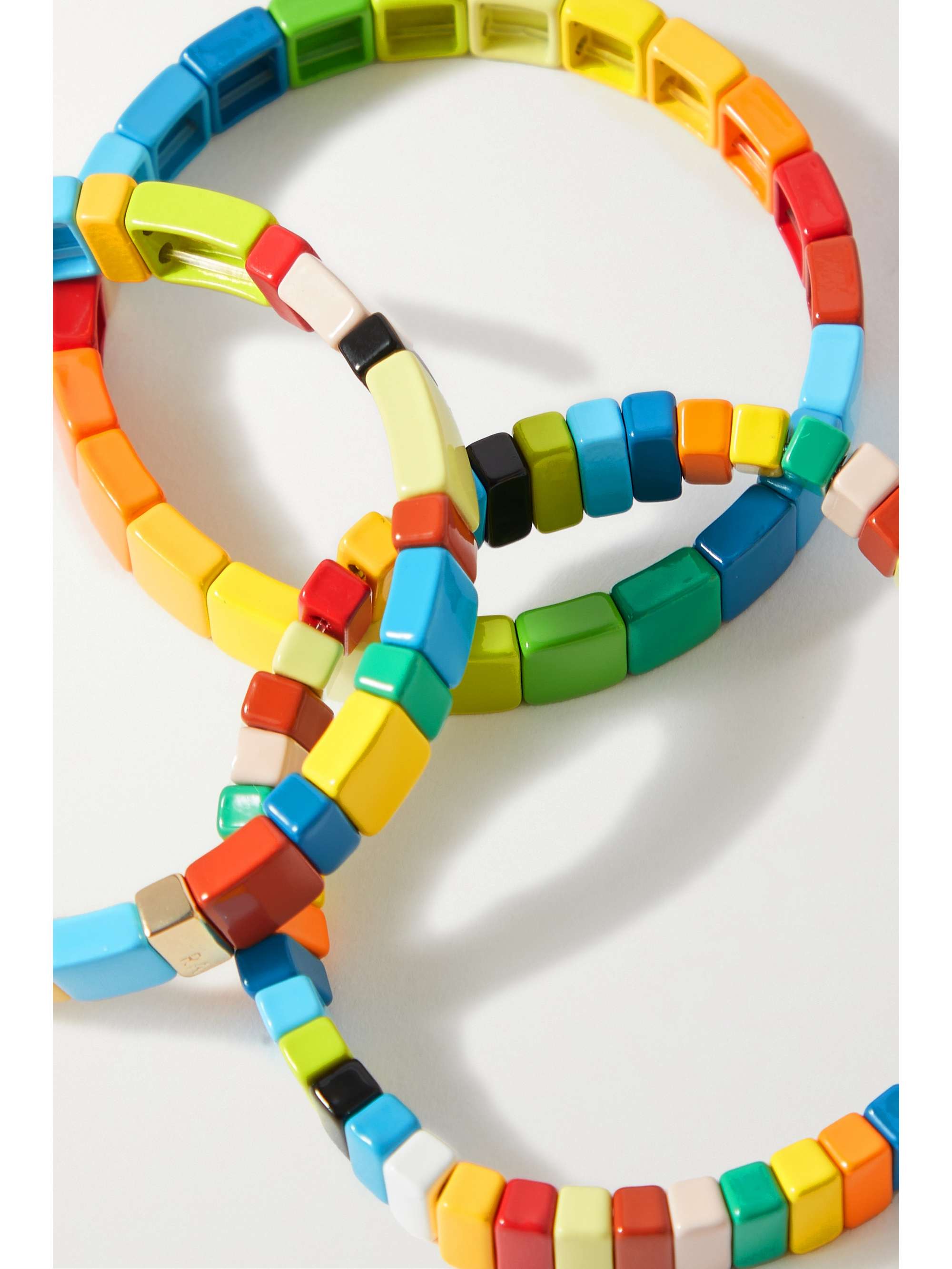 ROXANNE ASSOULIN Rainbow Brite set of three enamel bracelets