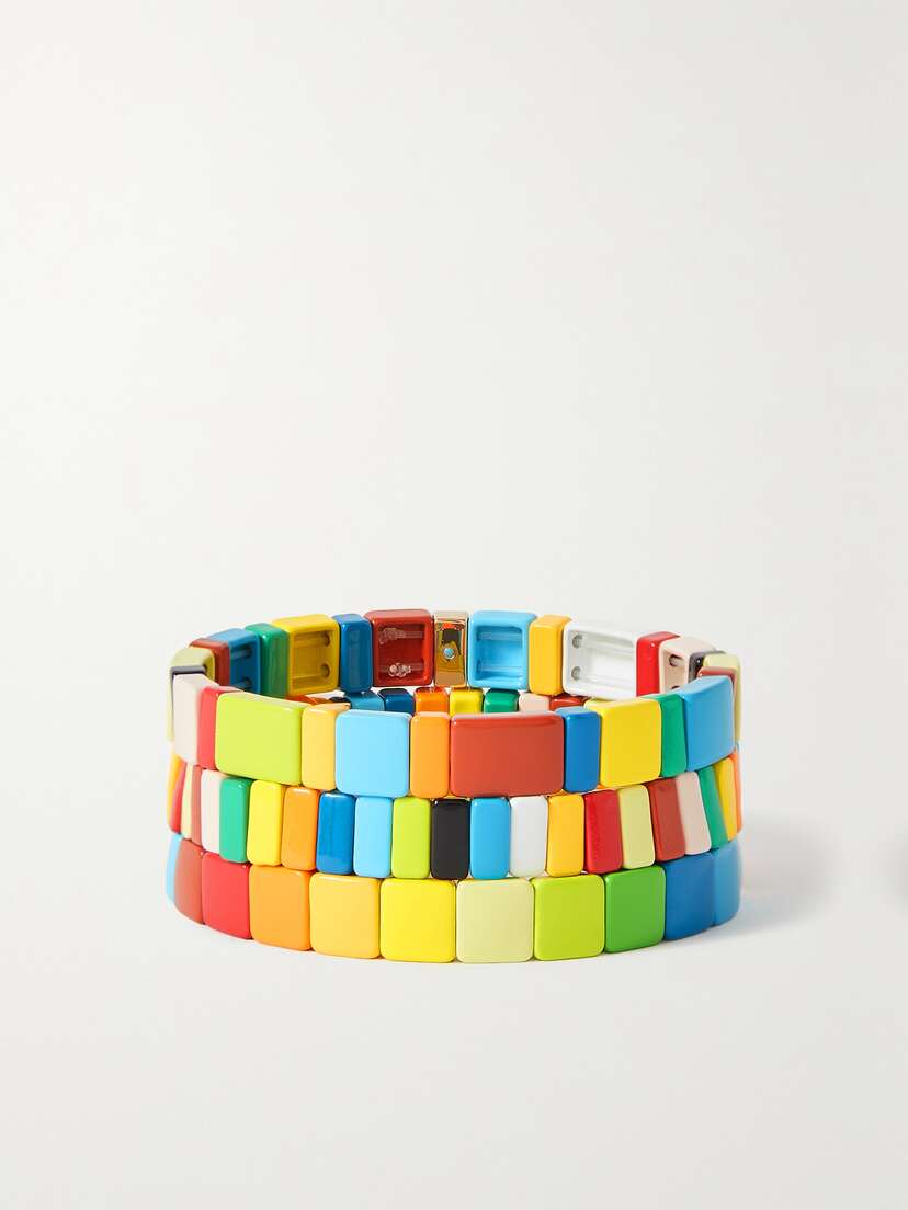 Roxanne Assoulin Rainbow Brite Set Of Three Enamel Bracelets