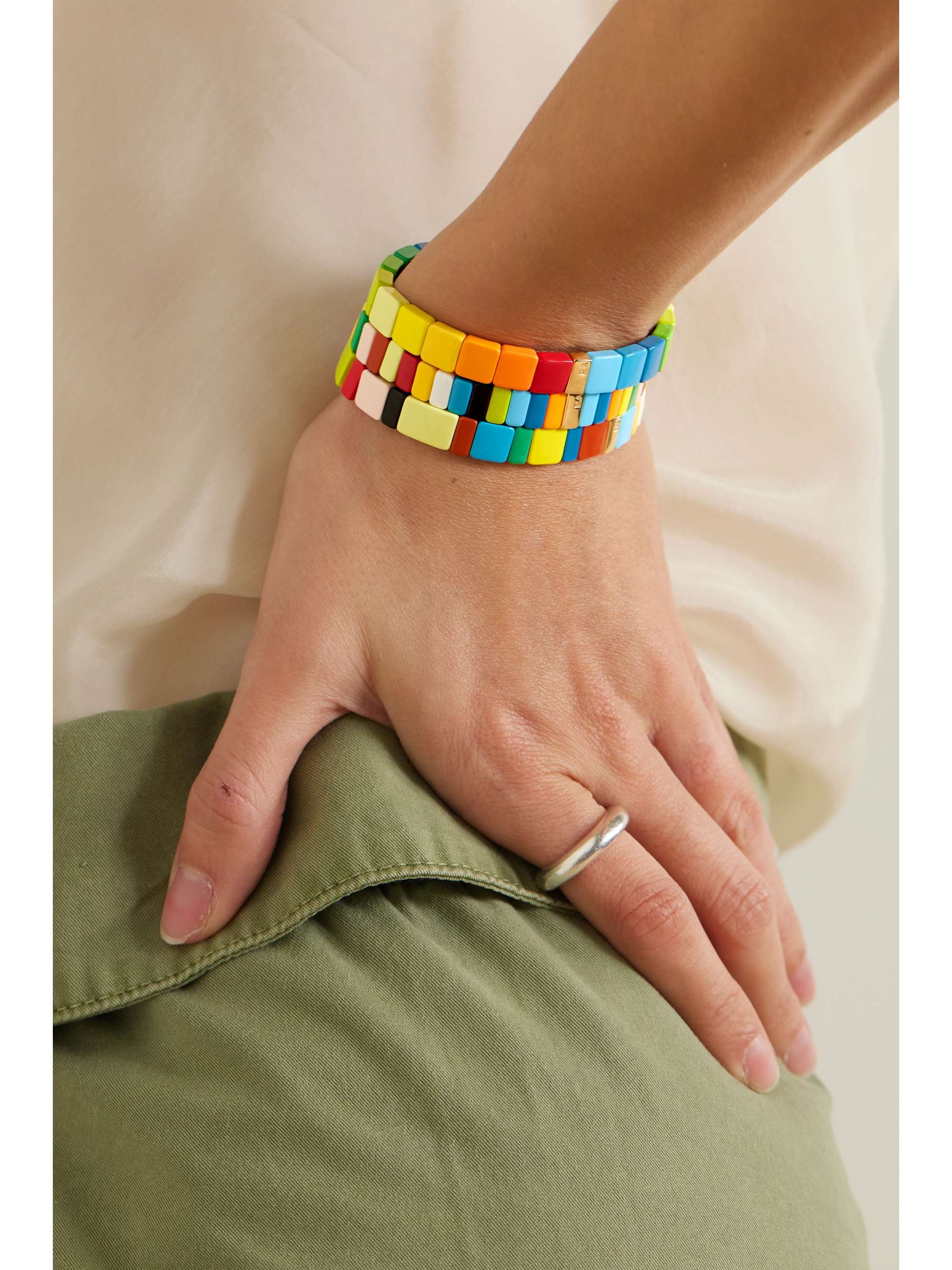 ROXANNE ASSOULIN Rainbow Brite set of three enamel bracelets