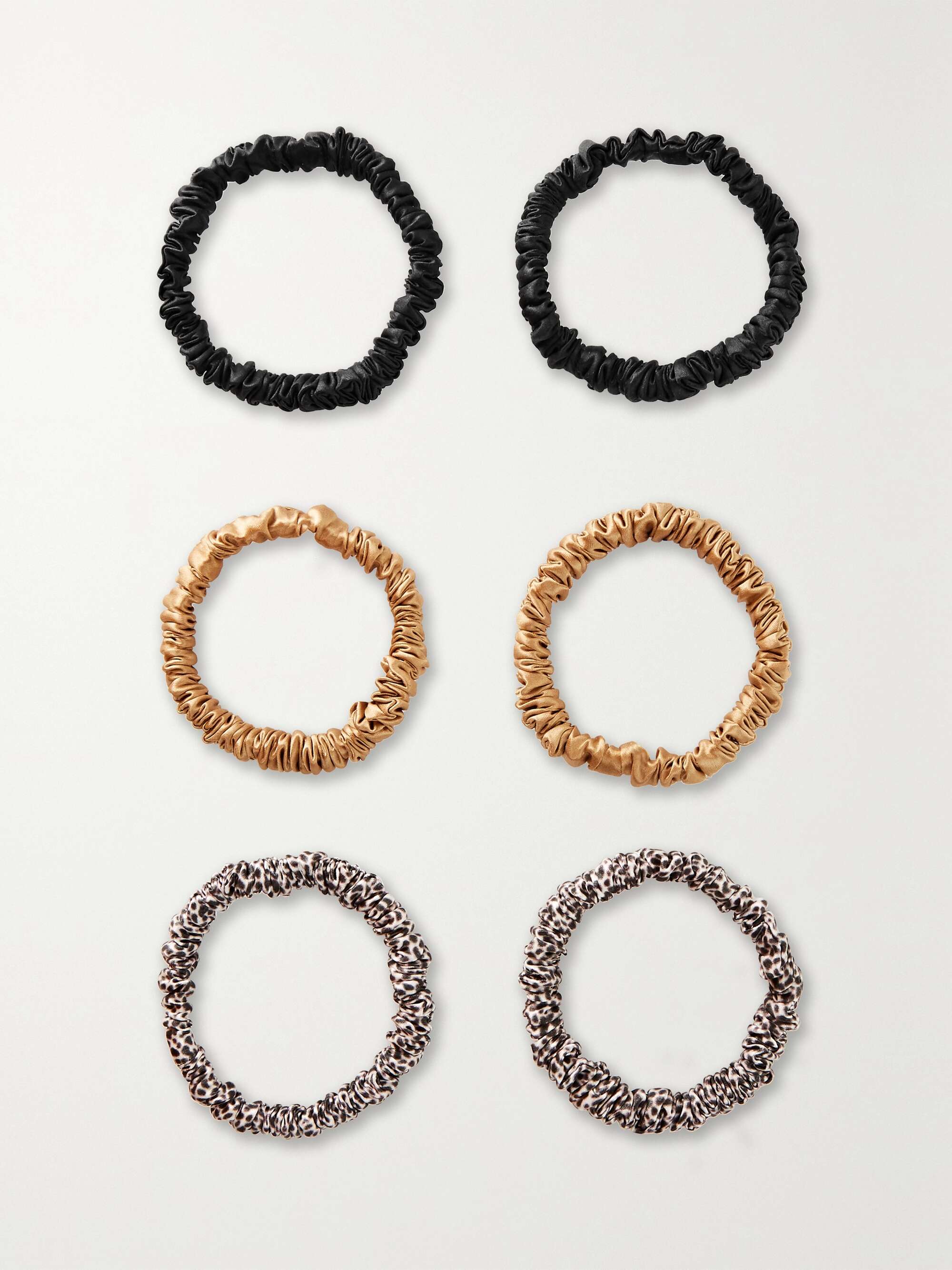 Leopard print Set of six skinny silk hair ties | SLIP | NET-A-PORTER Leopard print Set of six skinny silk hair ties | SLIP | NET-A-PORTER