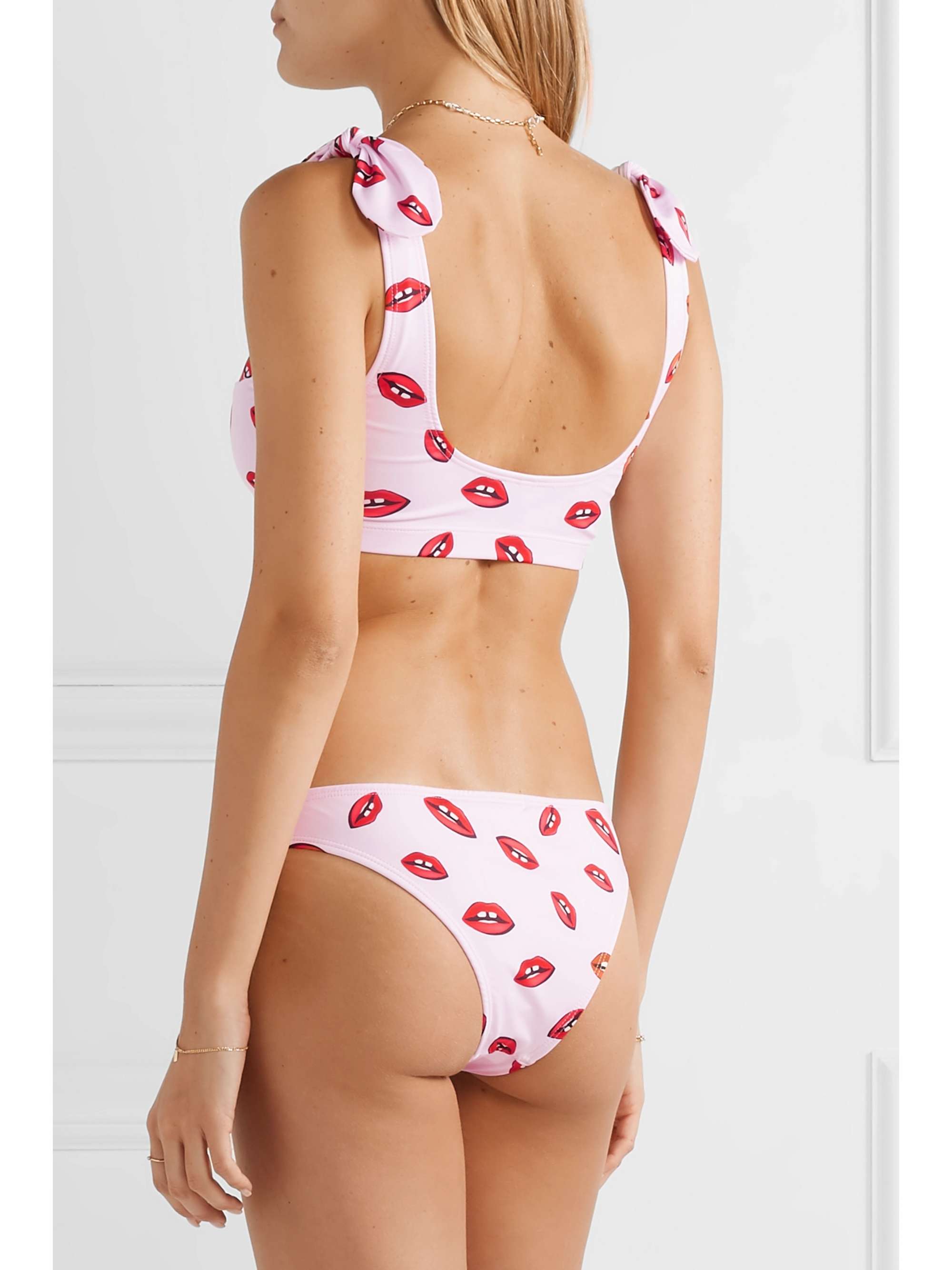 VERDELIMON Cupertino knotted printed bikini top