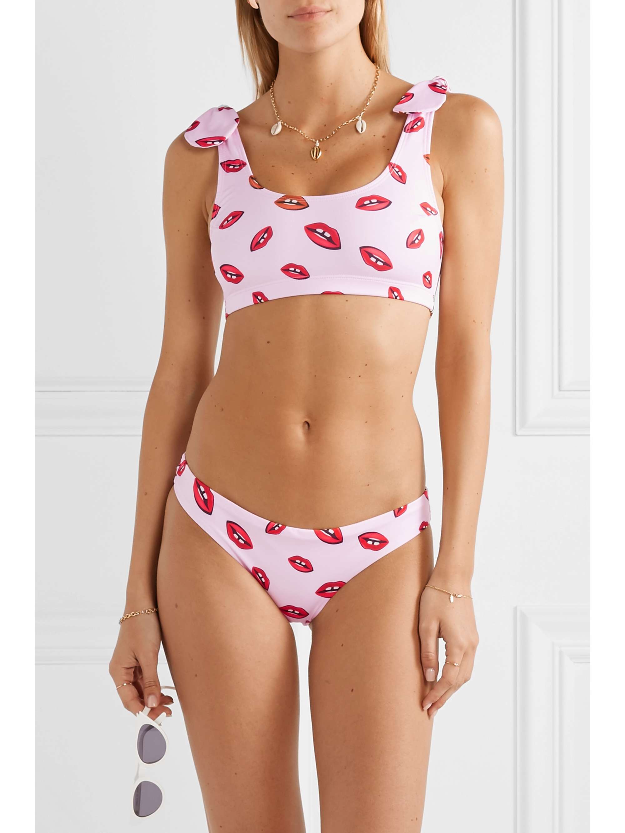 VERDELIMON Cupertino knotted printed bikini top