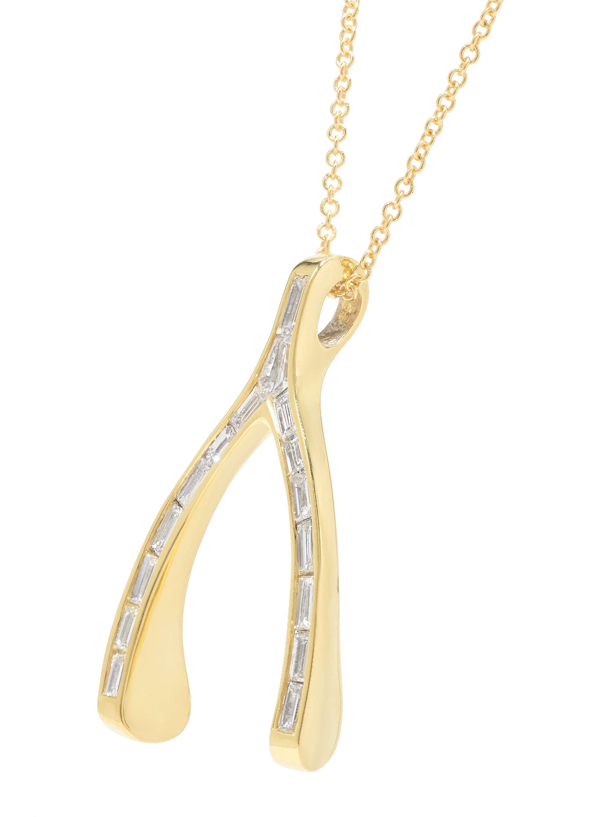 JENNIFER MEYER Wishbone Kette aus 18 Karat Gold mit Diamanten