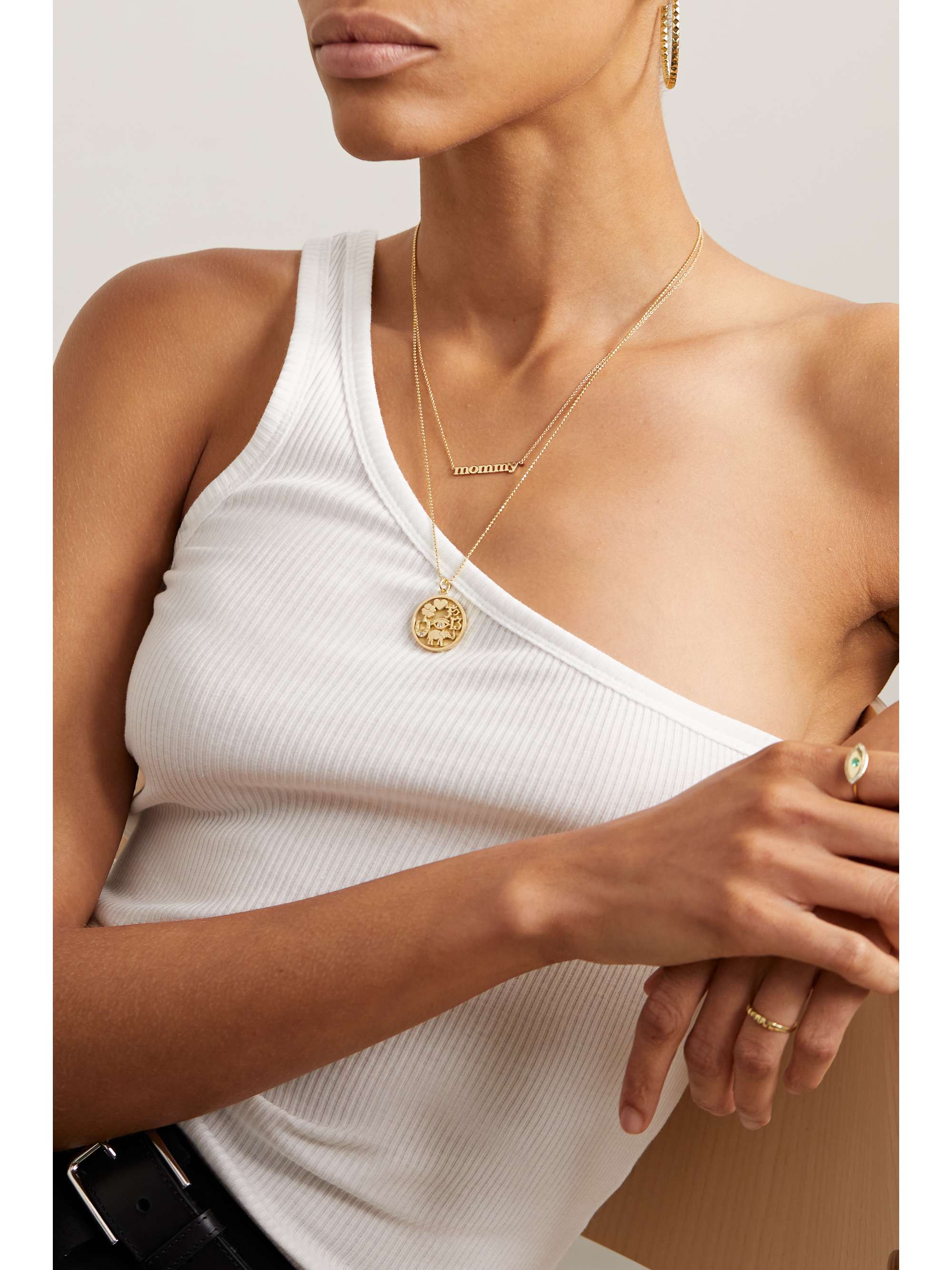 JENNIFER MEYER Mommy 18-karat gold necklace